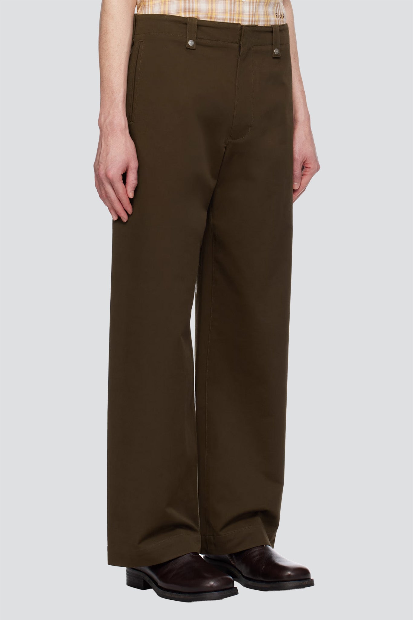 Brown Wide Chino Pants