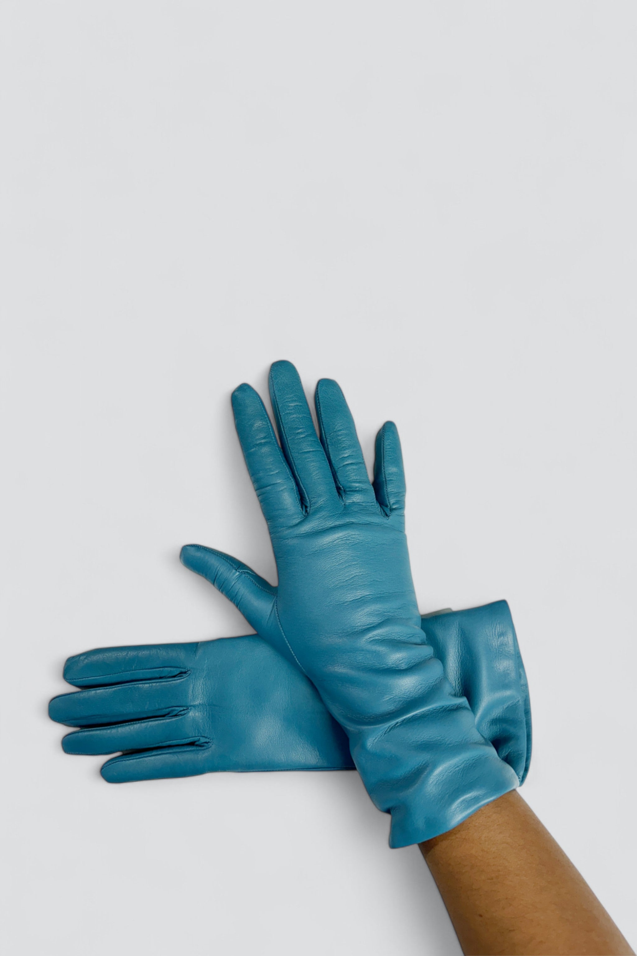 Azure Leather Slim Glove