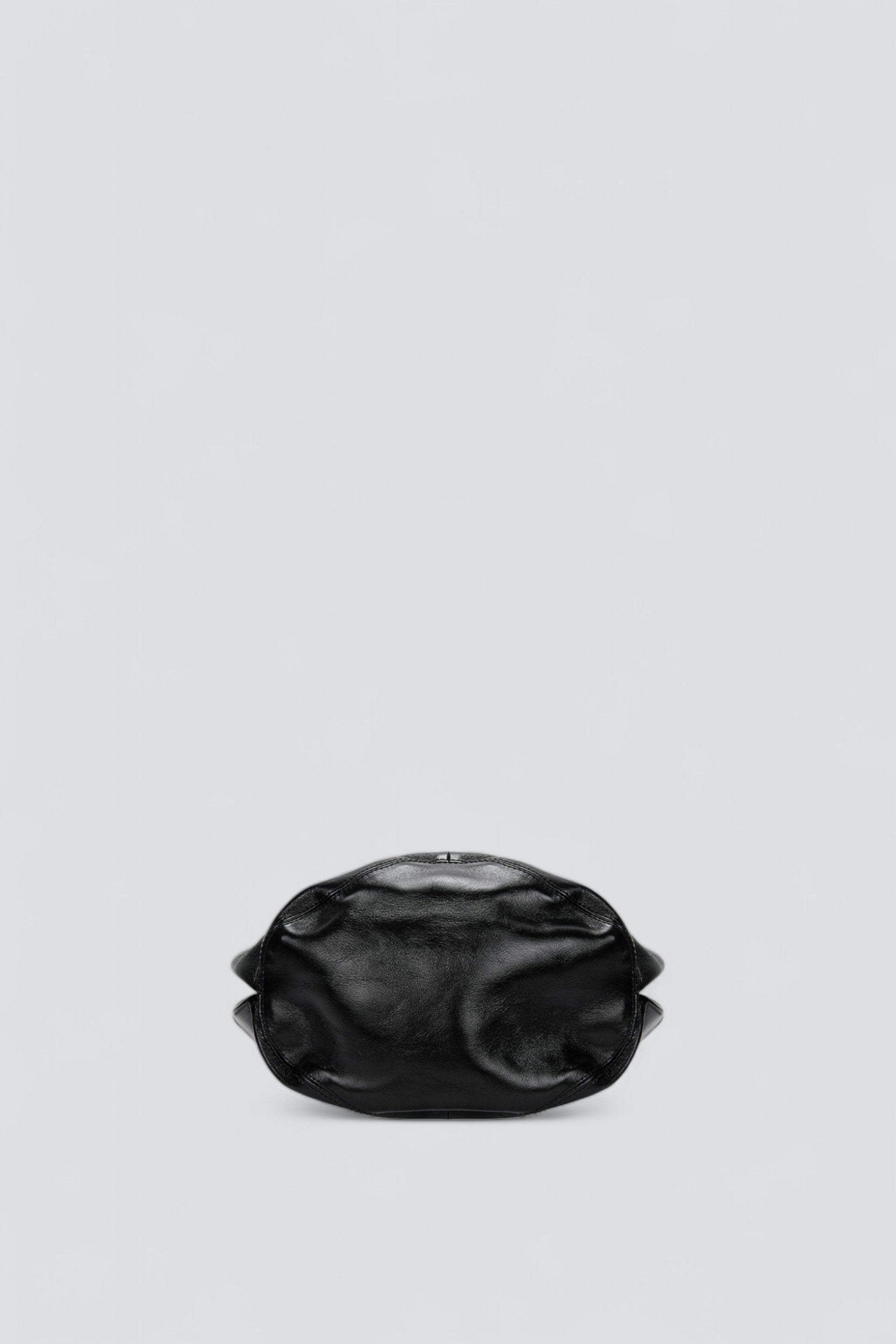 Black Glossy Plain Pumpkin Bag