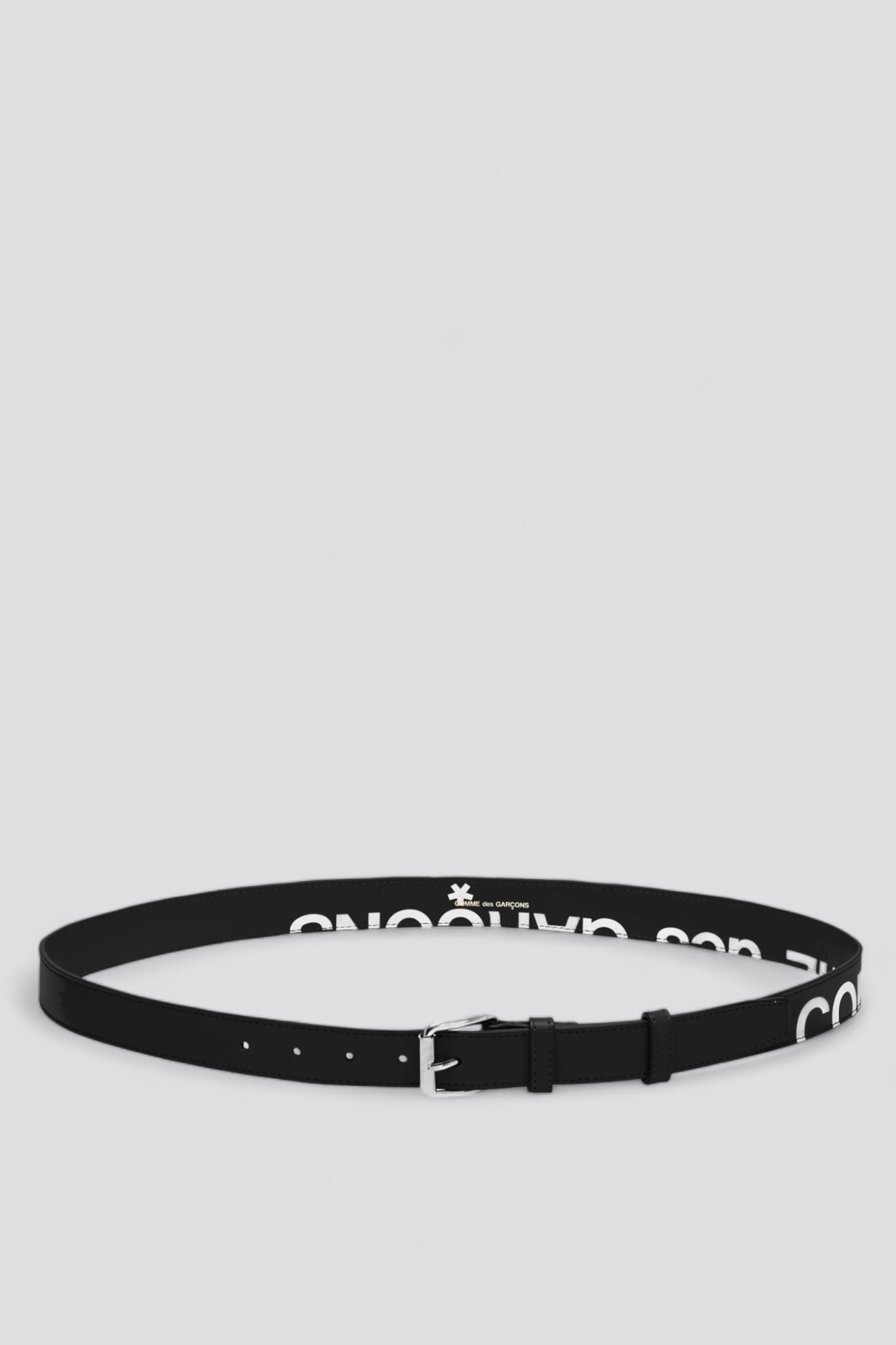 Black Huge Logo Leather Belt