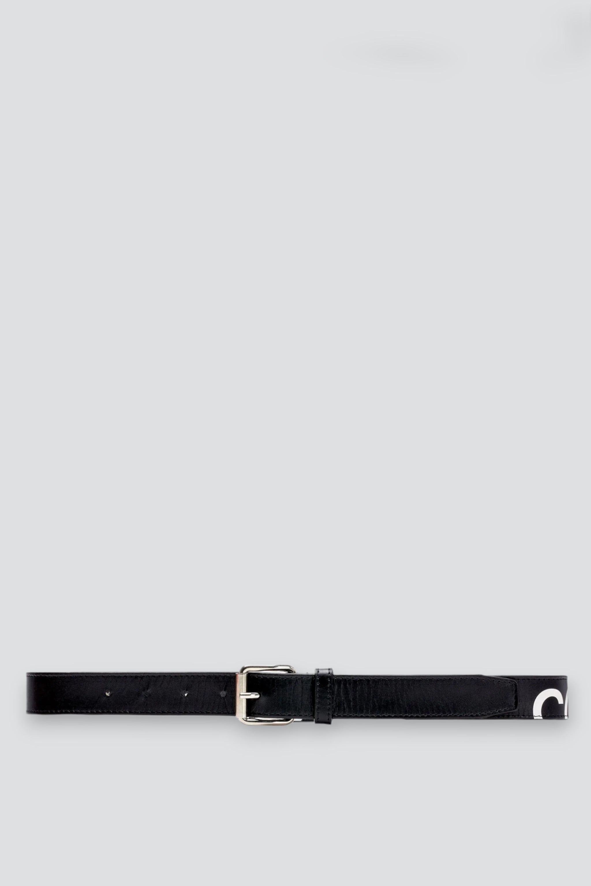 Black Huge Logo Leather Belt