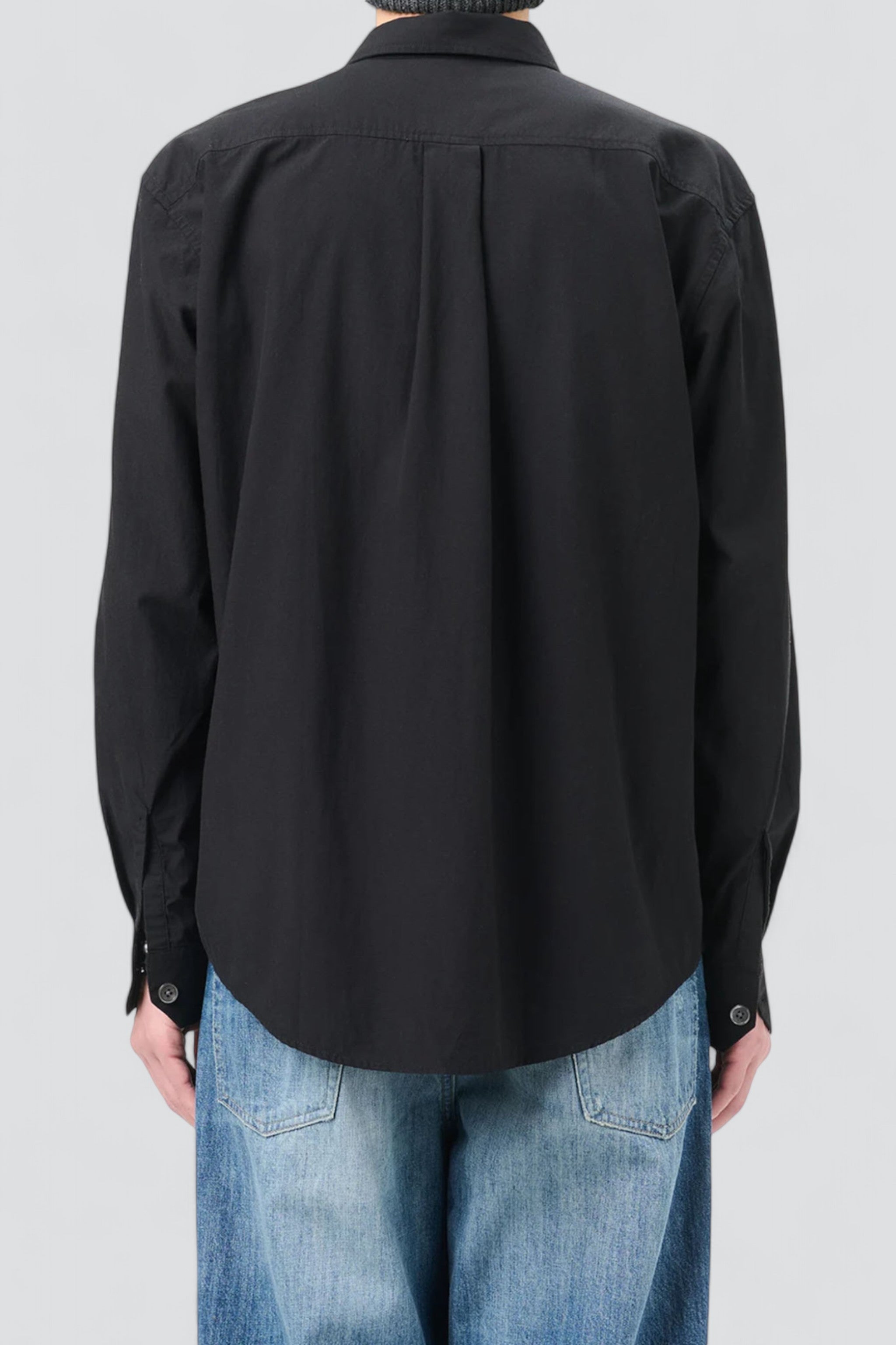 Black Liquid Poplin Beyond Shirt