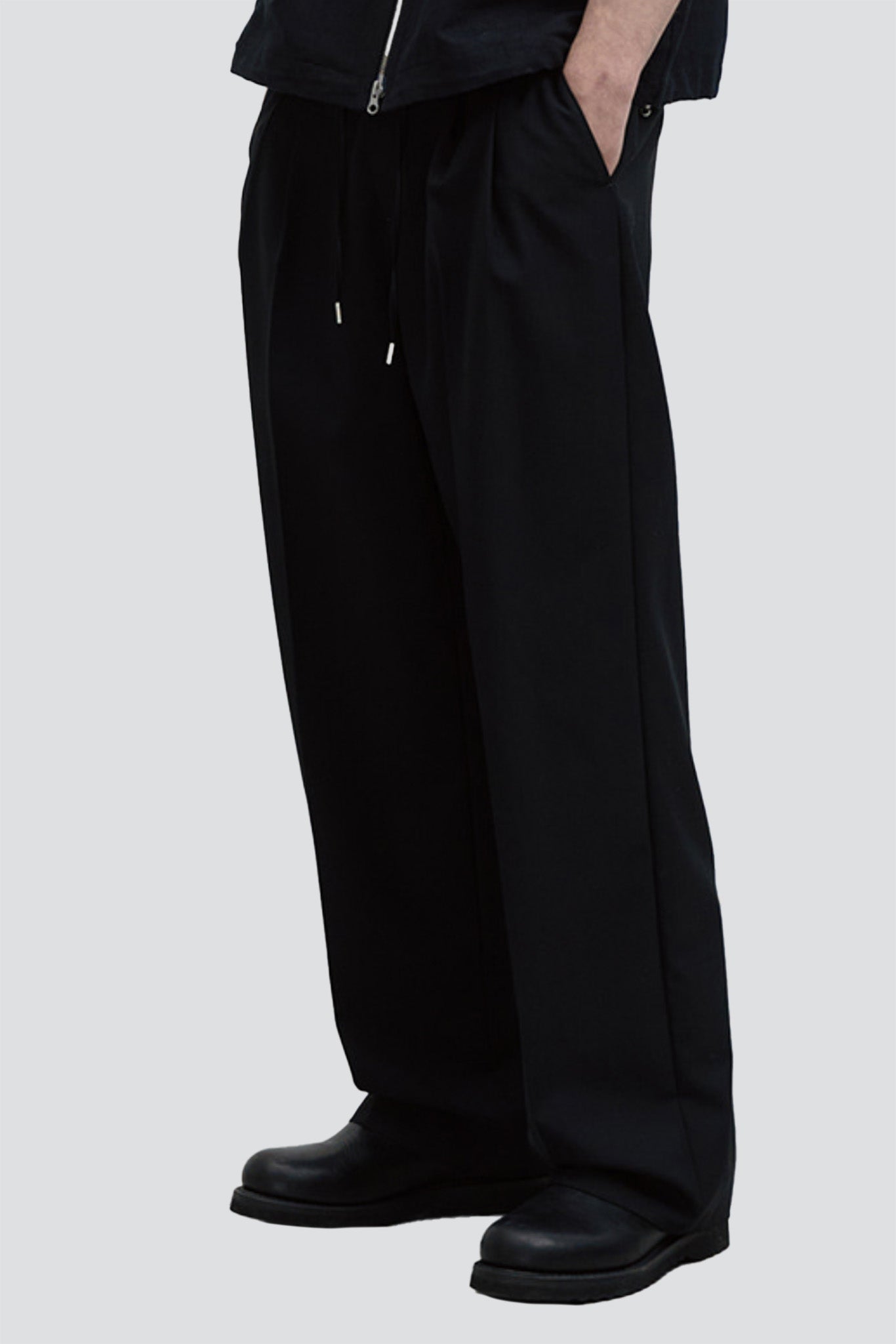 Black Lounge Wool Slacks