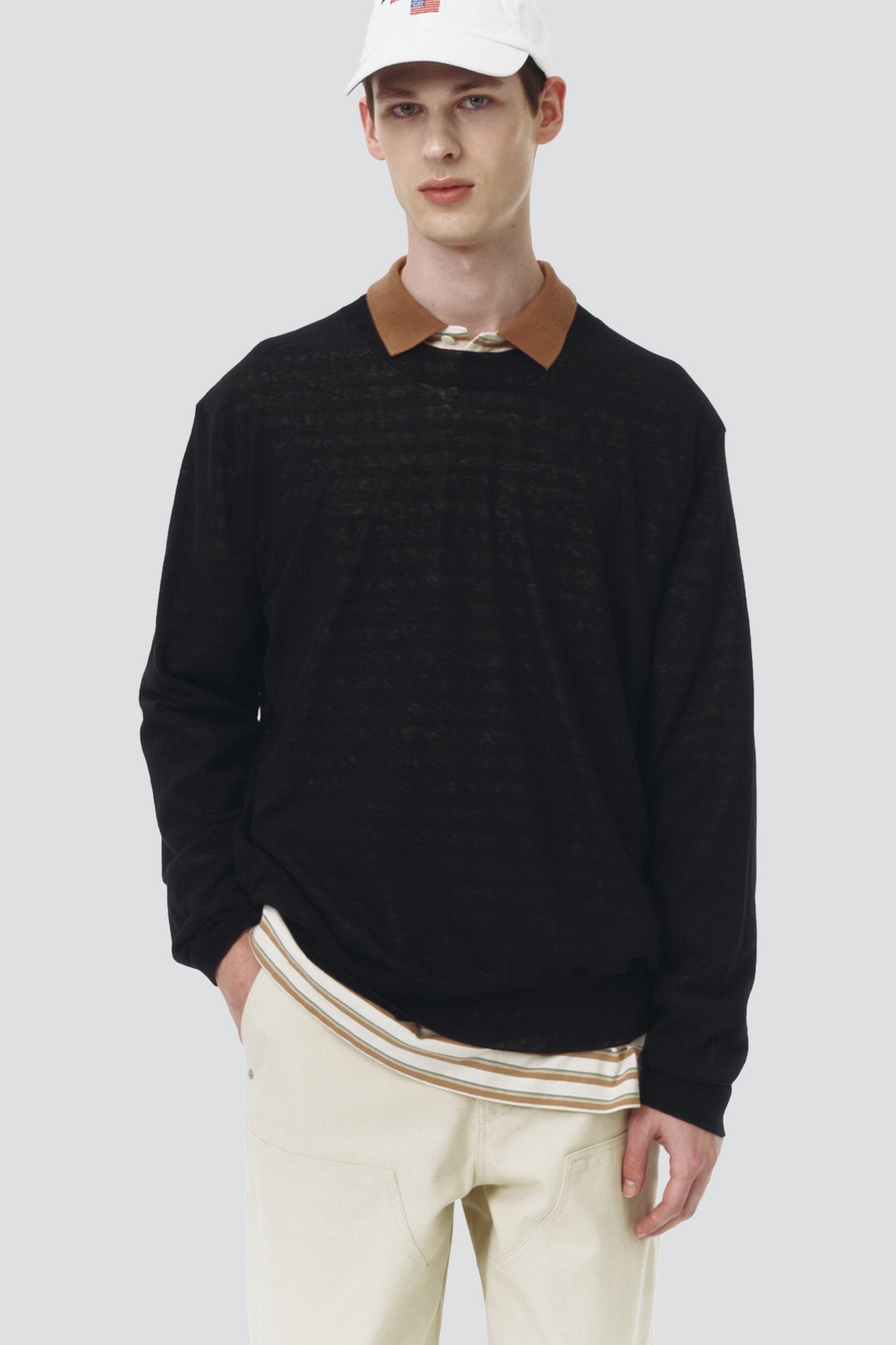 Black Paperly Crewneck Sweater