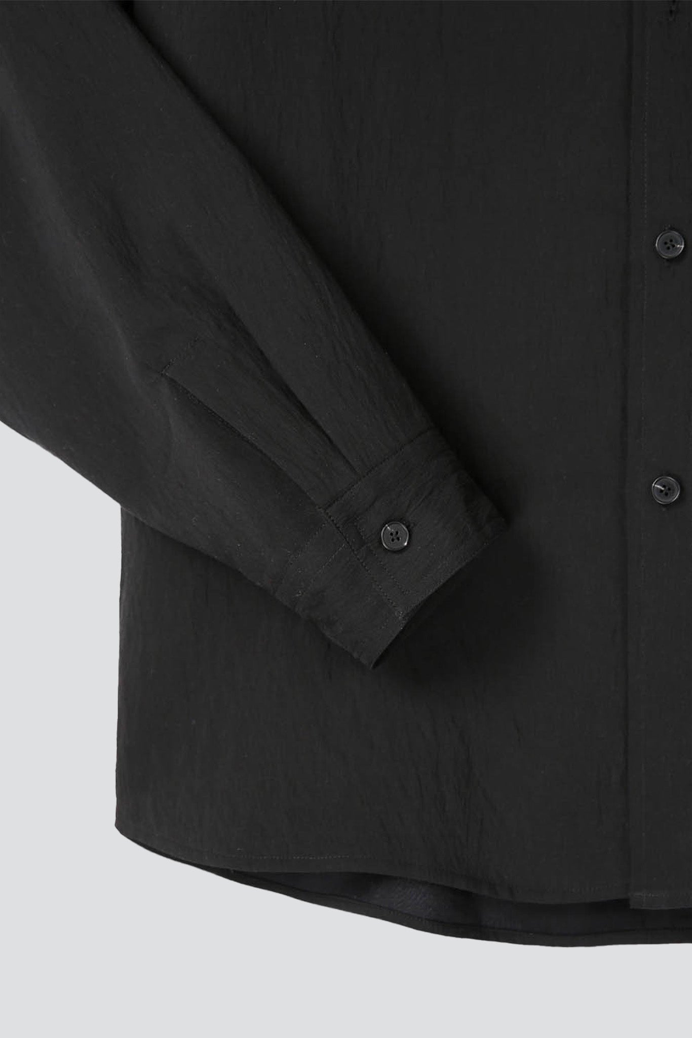 Black Silk Tencel Brushed Shirt