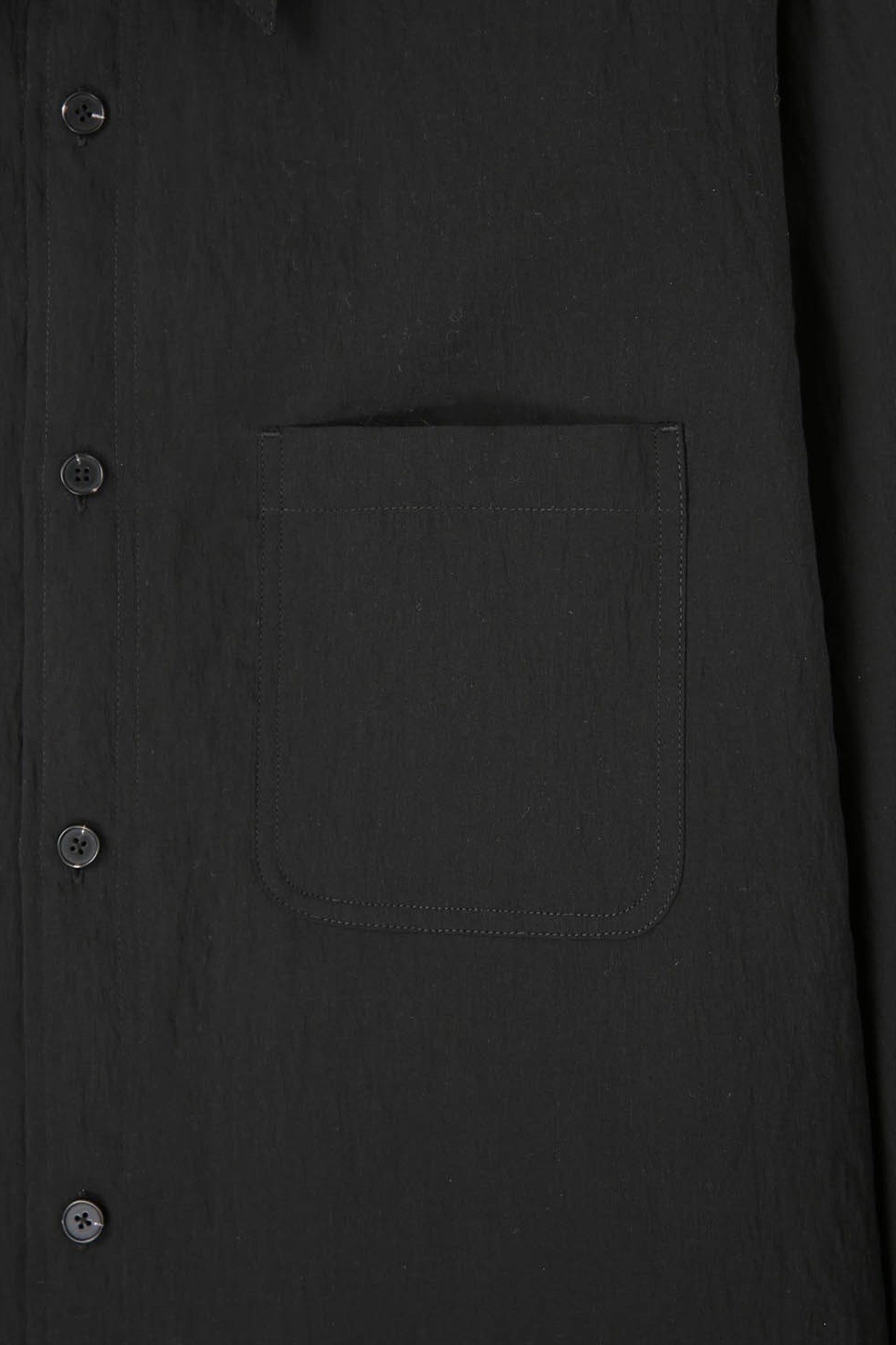 Black Silk Tencel Brushed Shirt