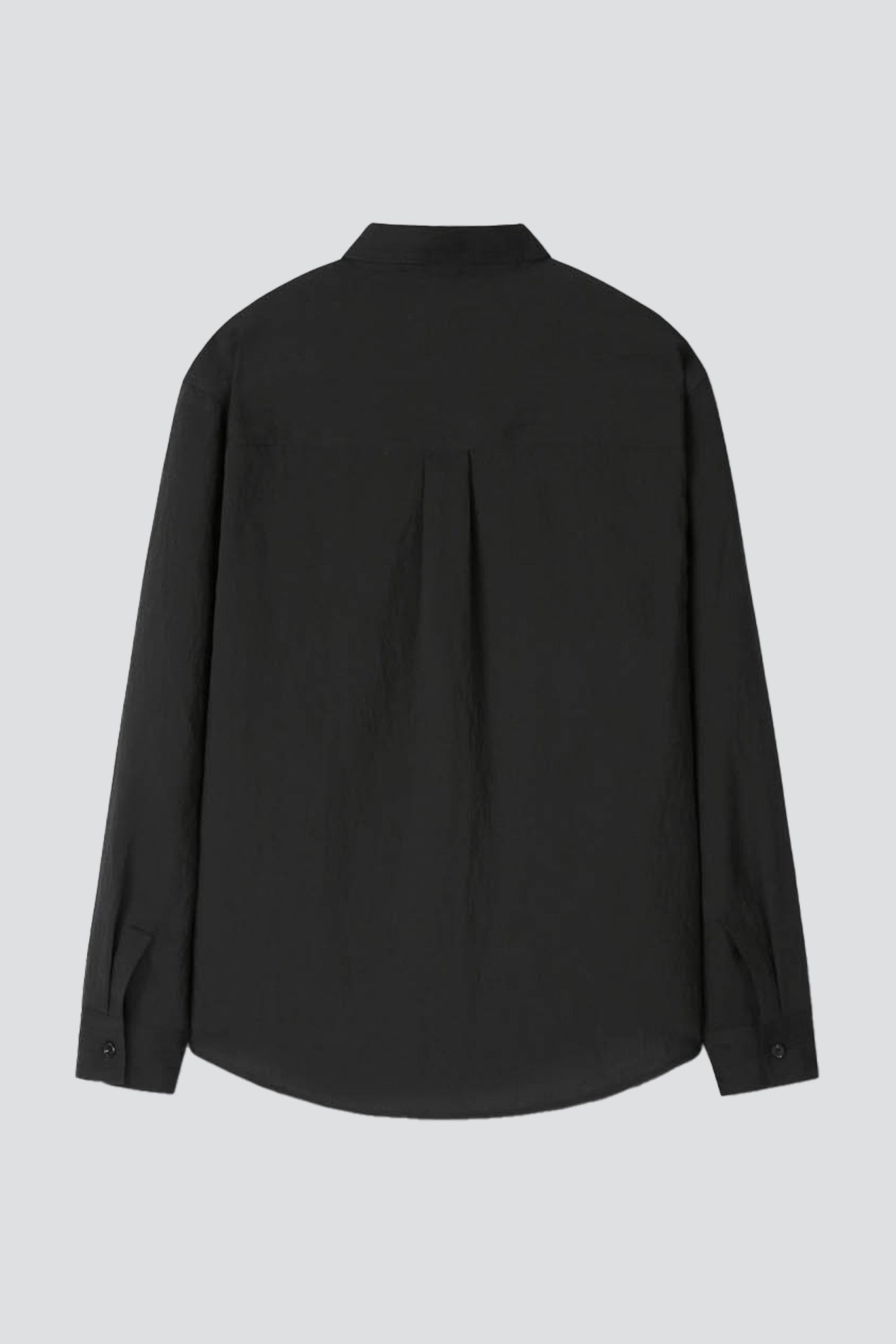 Black Silk Tencel Brushed Shirt