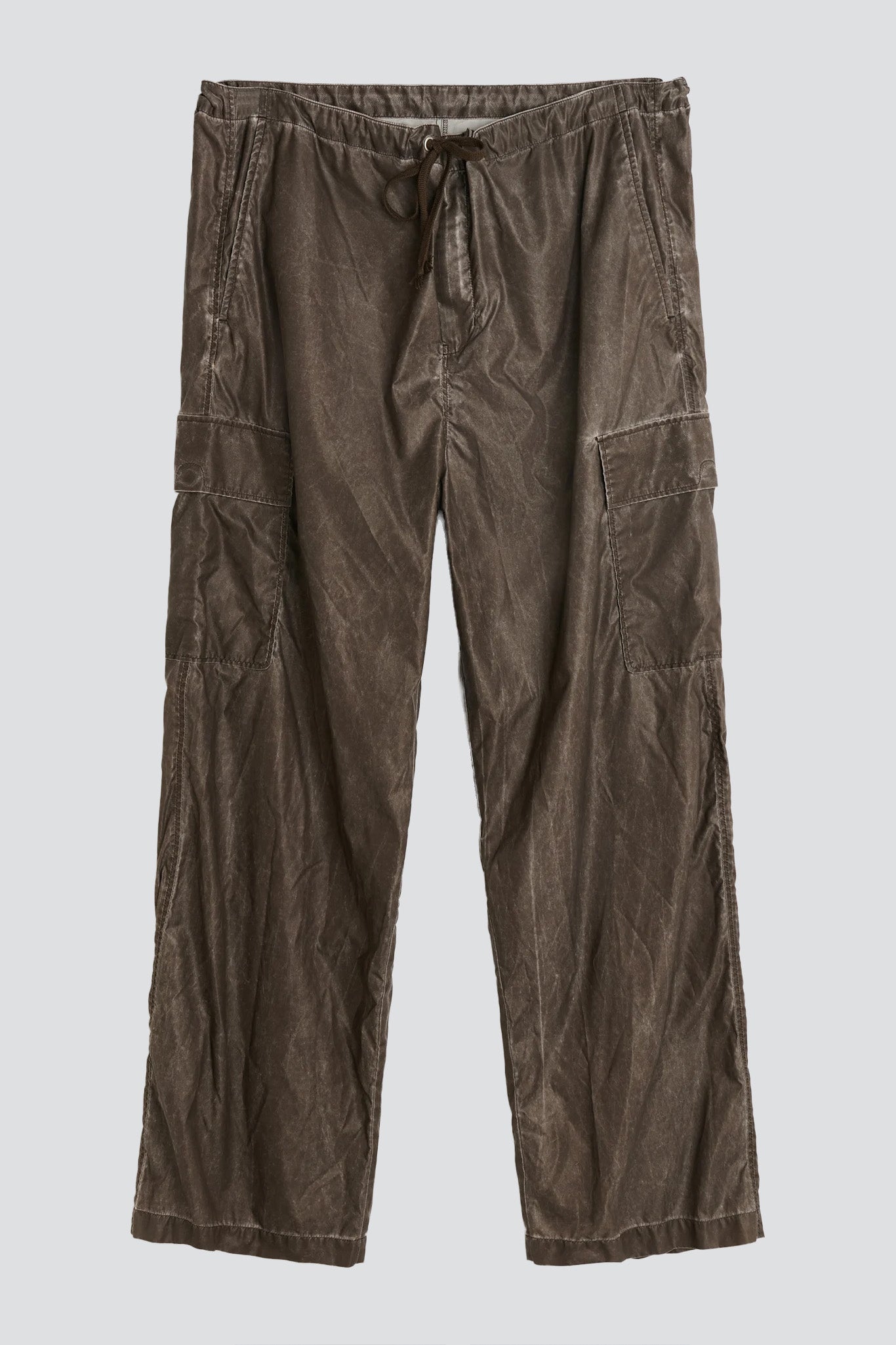 Brown Wash Out Nylon Way Trouser