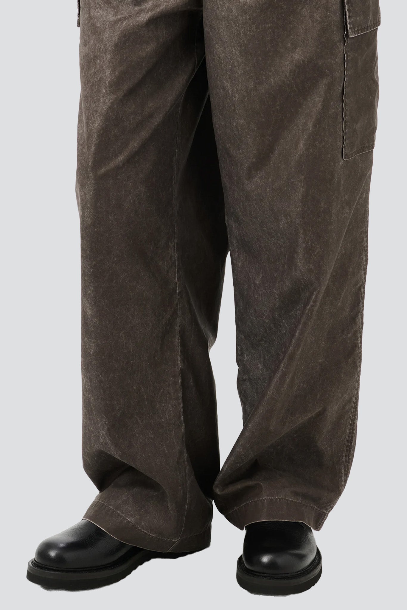 Brown Wash Out Nylon Way Trouser