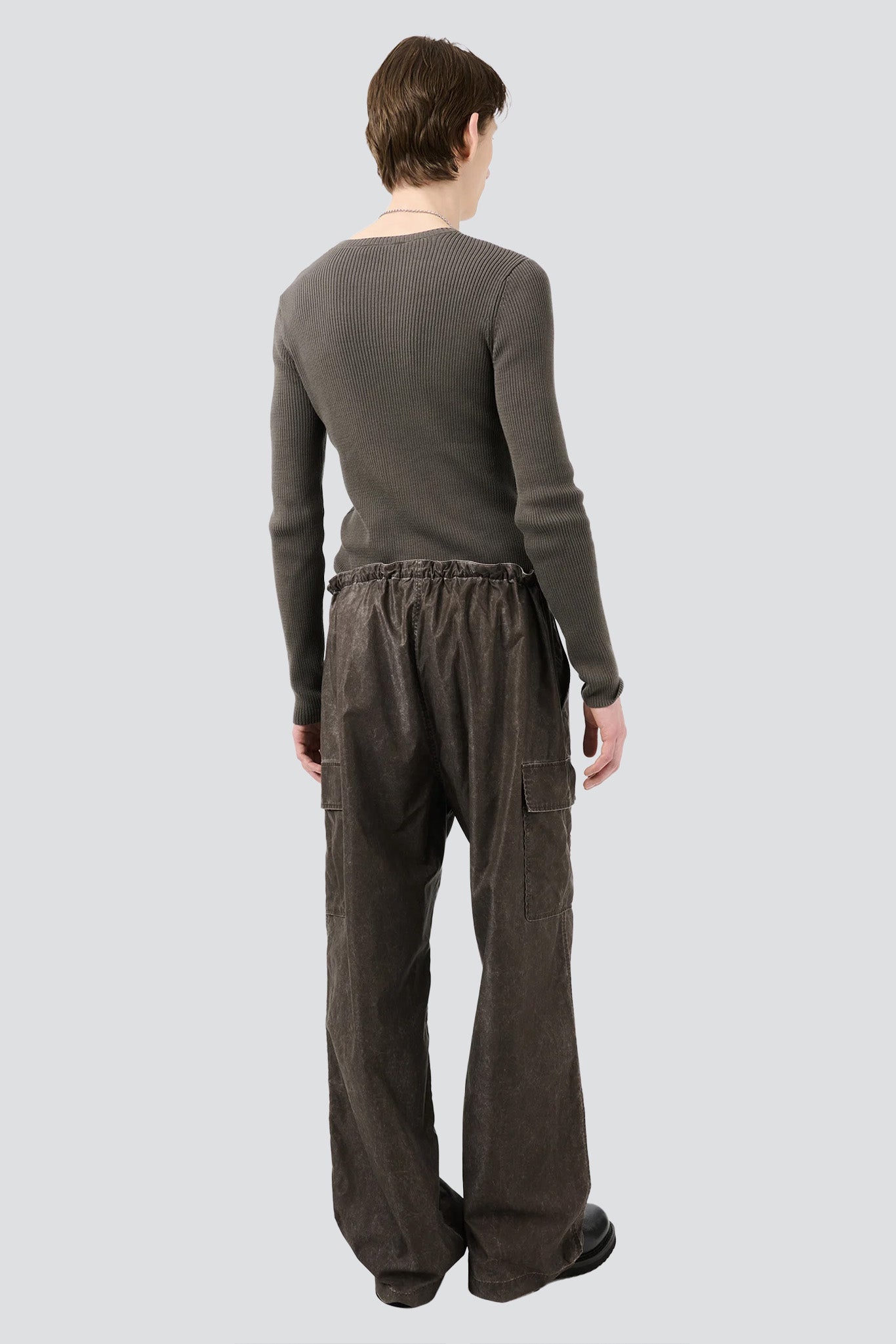 Brown Wash Out Nylon Way Trouser