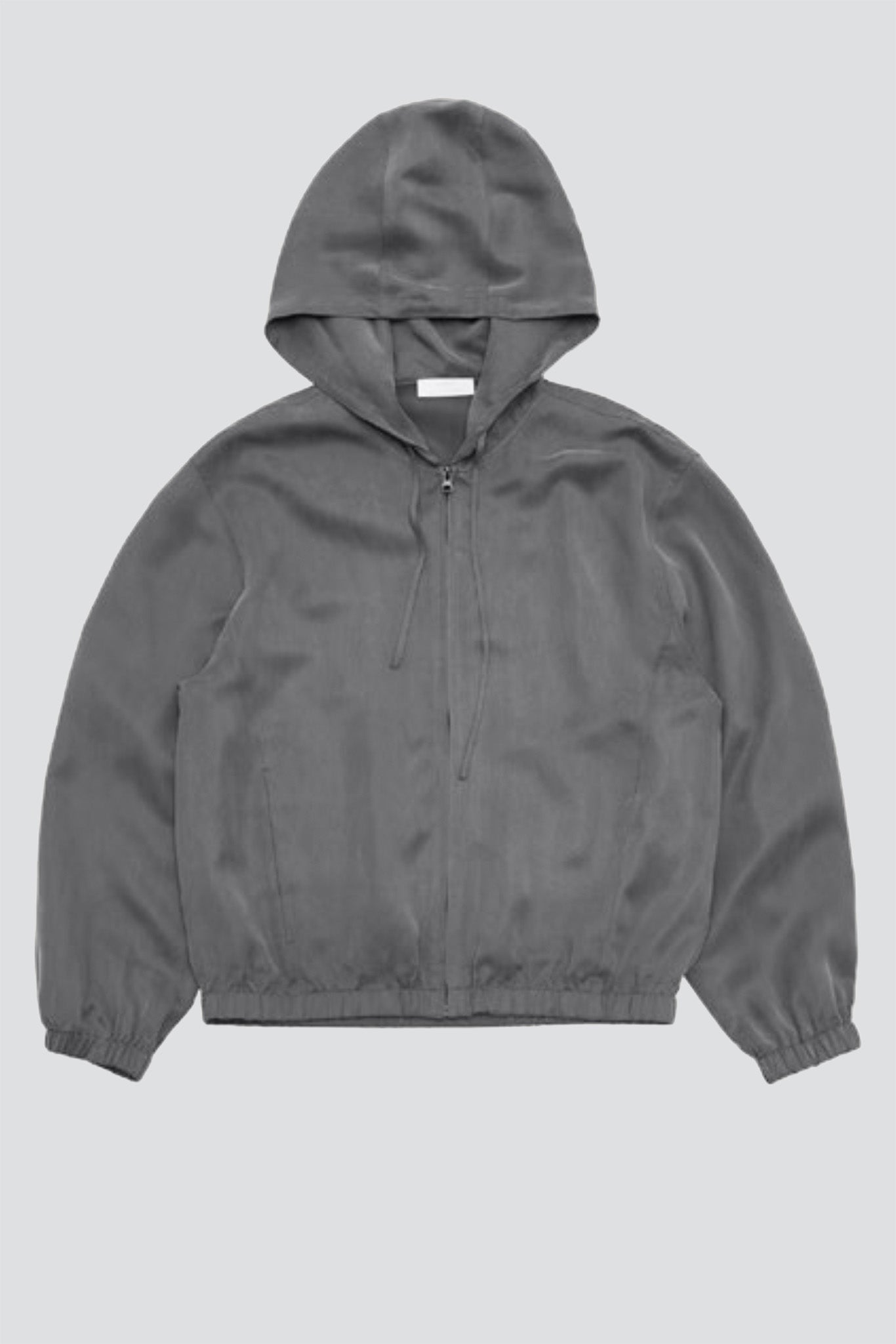 Charcoal Cupro Hood Zip Up Jumper