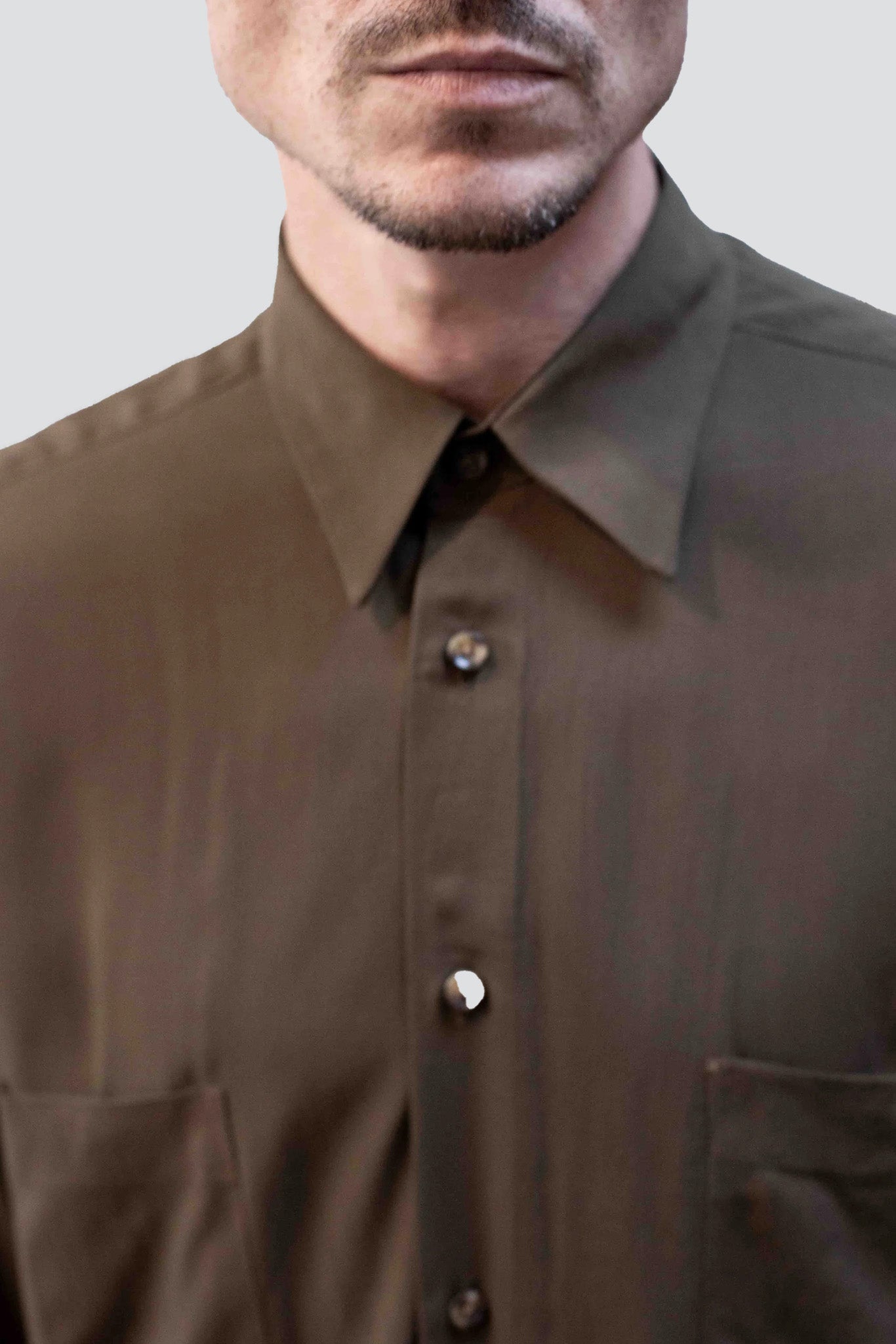 Dark Taupe Rayon Dress Shirt