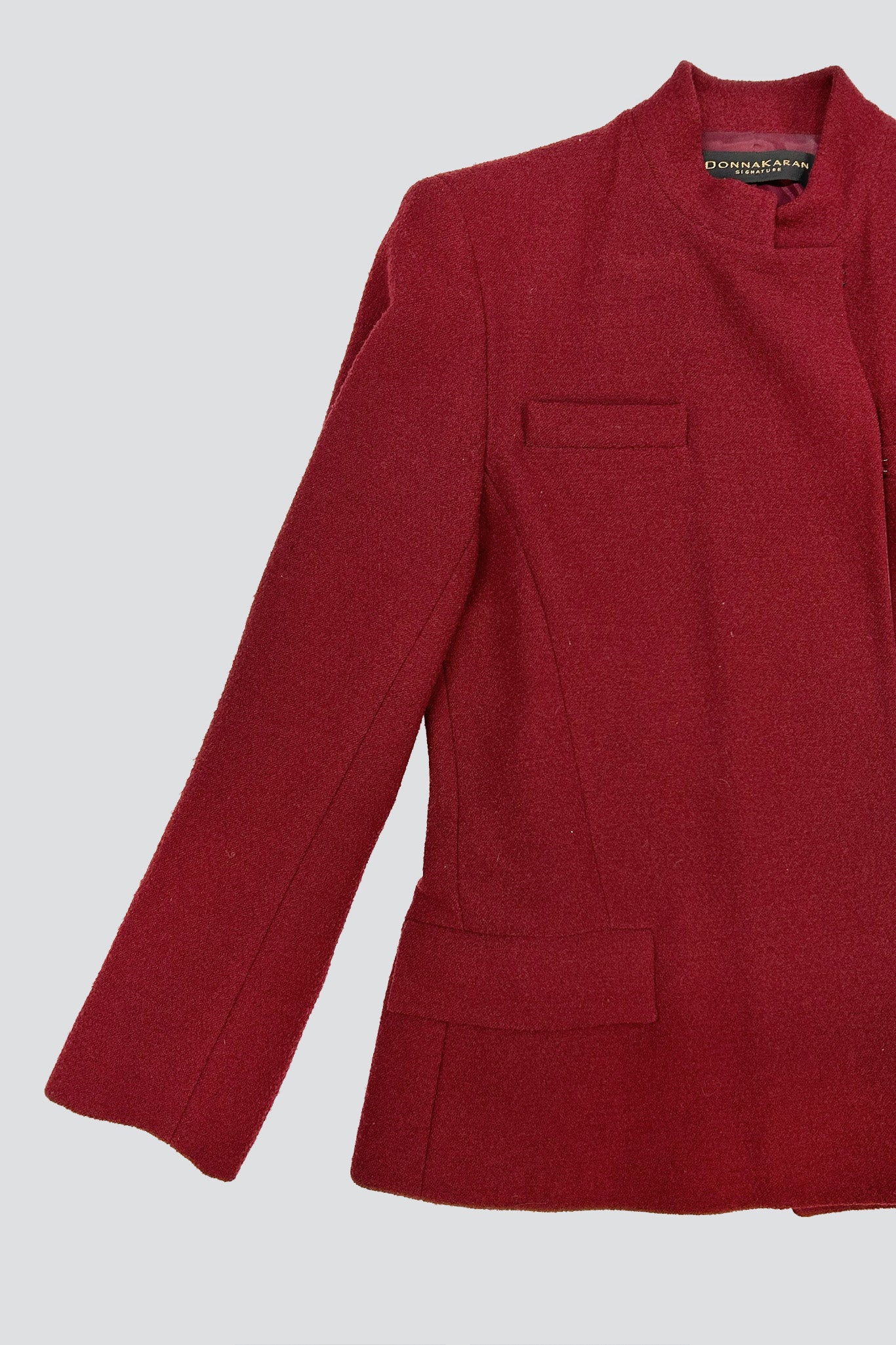 Donna Karan Red Wool Hook Blazer