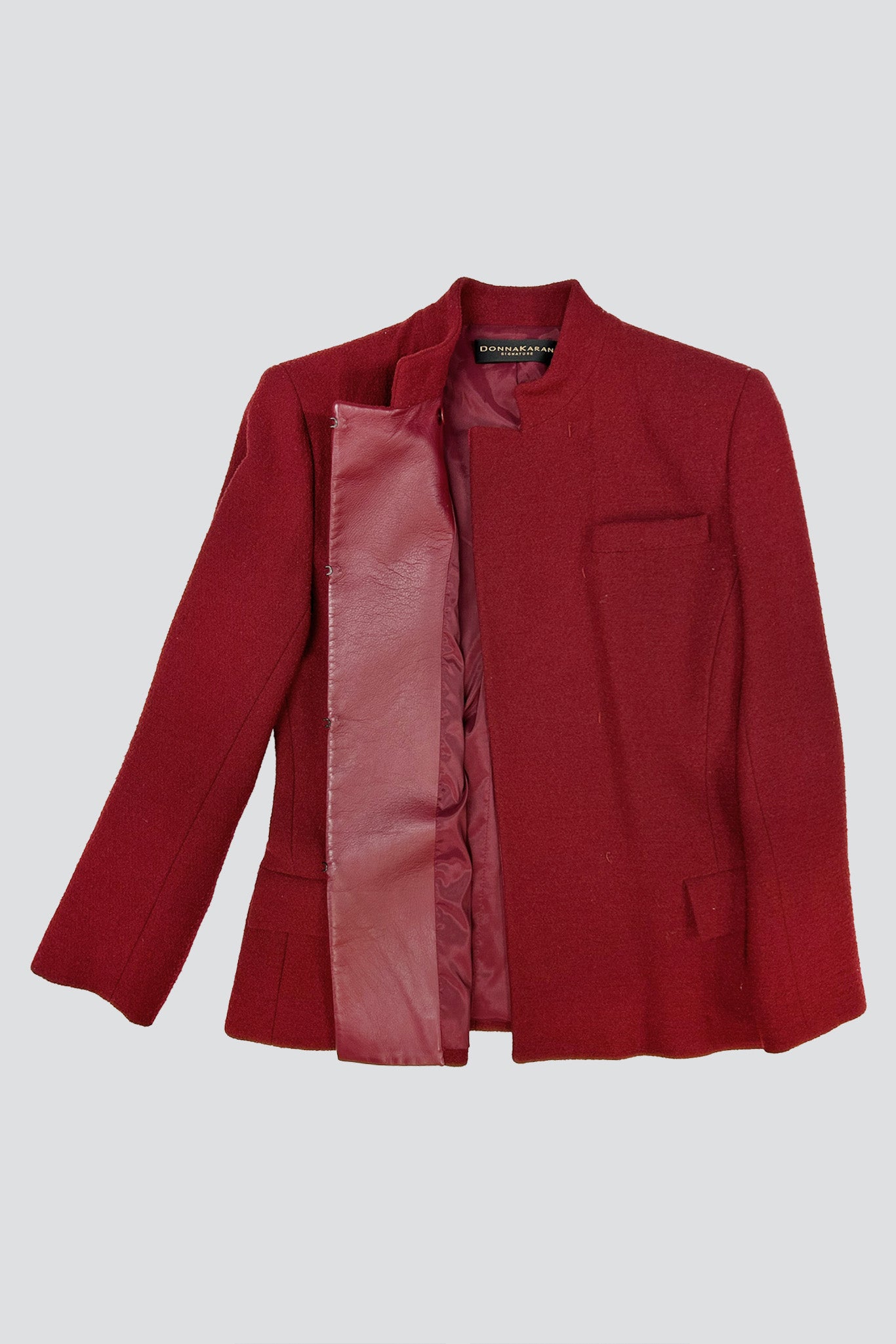 Donna Karan Red Wool Hook Blazer