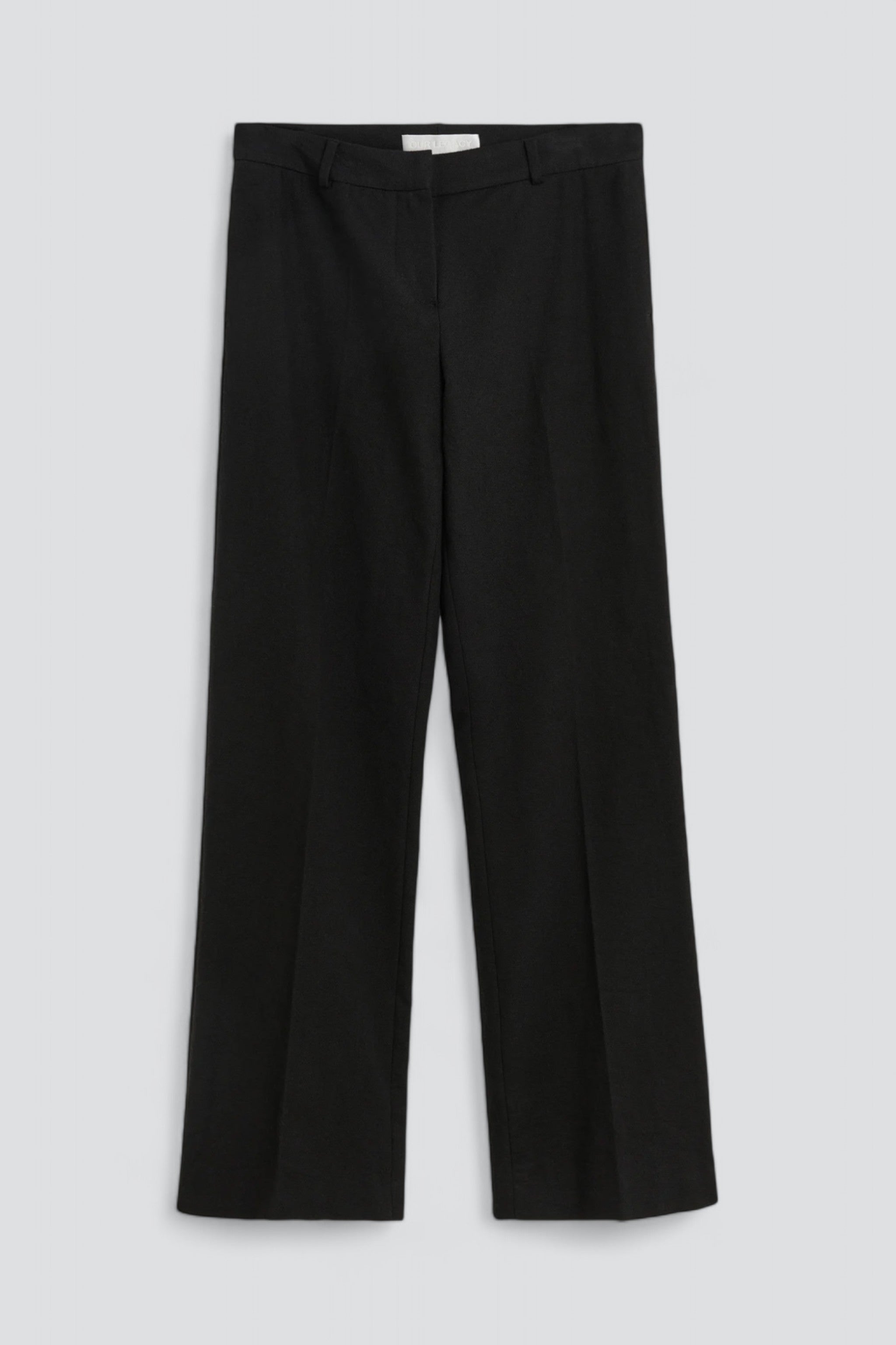 Draping Black Canvas Hip Trouser