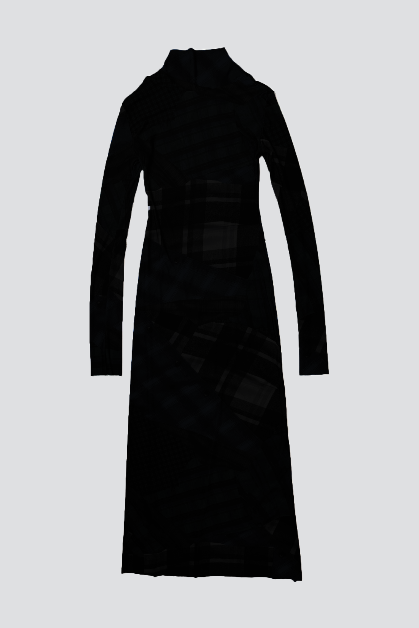 Black Overdyed Jersey Long Sleeve Maxi Dress