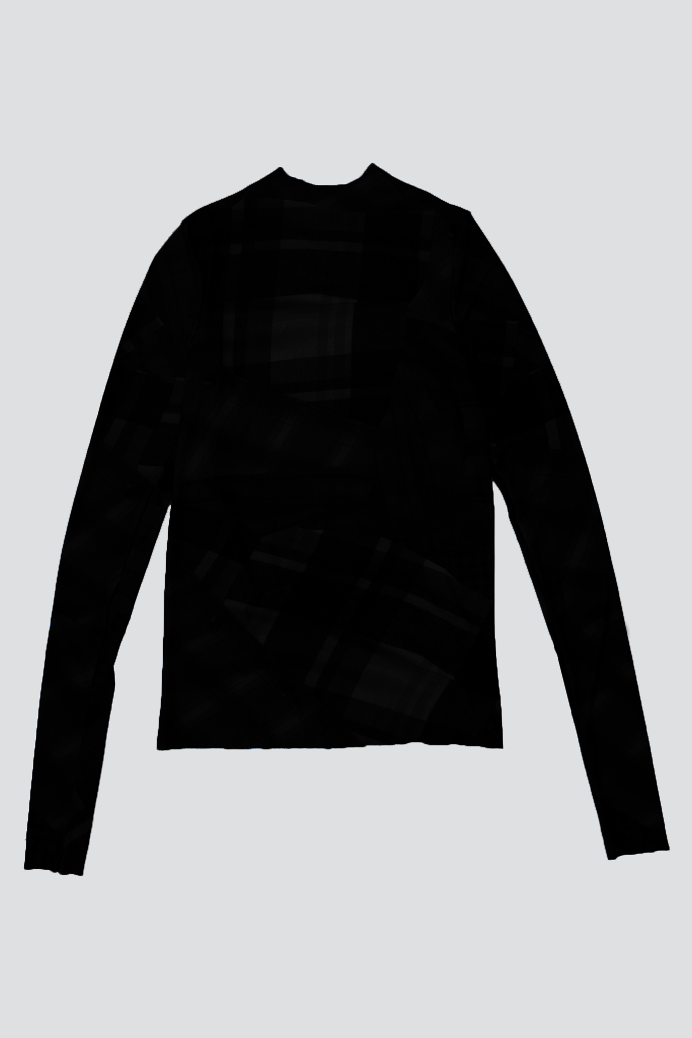 Black Overdyed Jersey Long Sleeve Mockneck