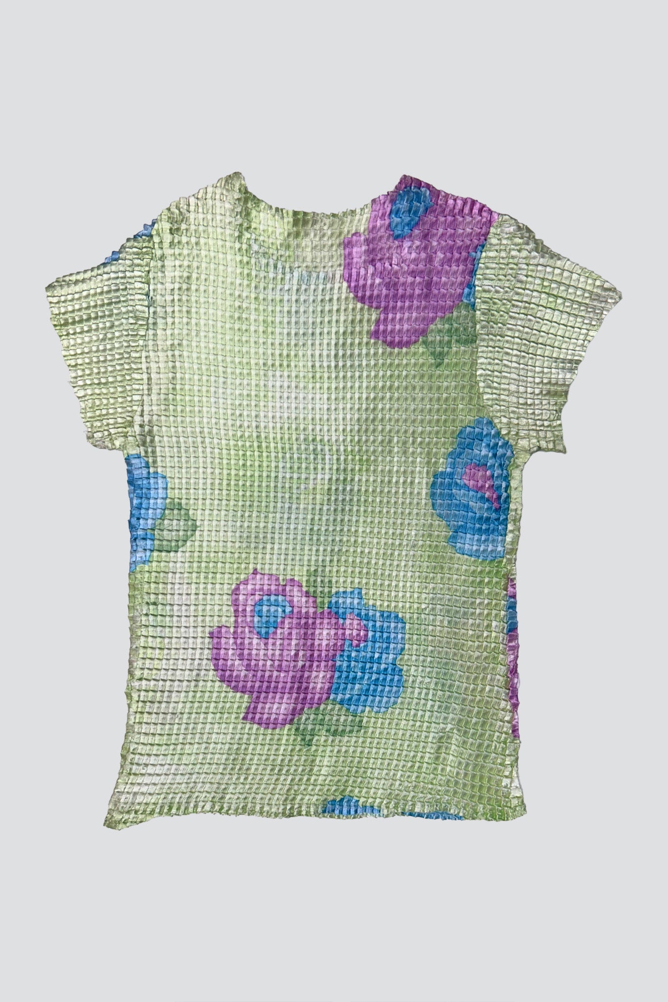 Green Flower Pleated Tee