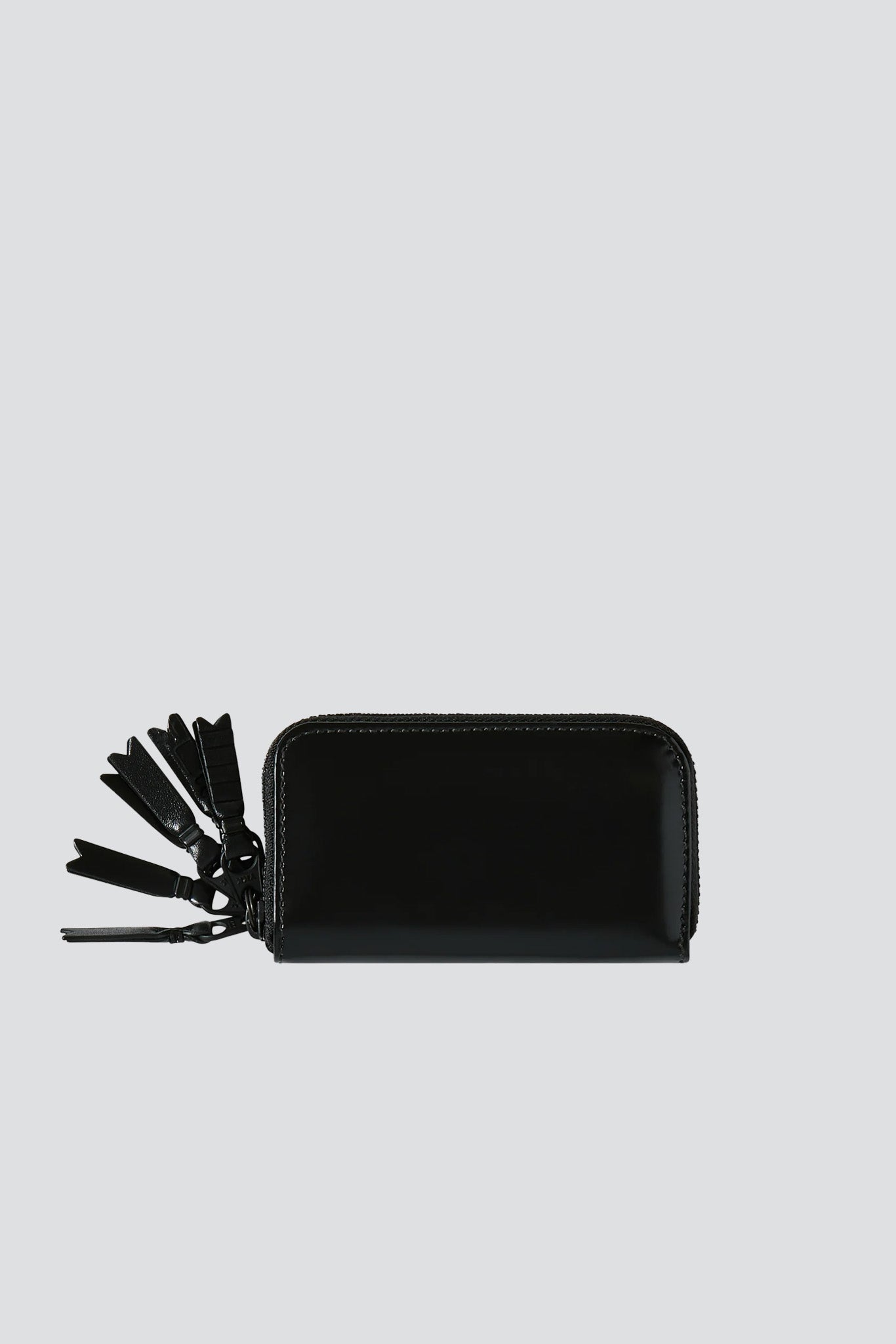 Leather Zipper Medley Classic Coin Wallet - Black - SA0410XZM