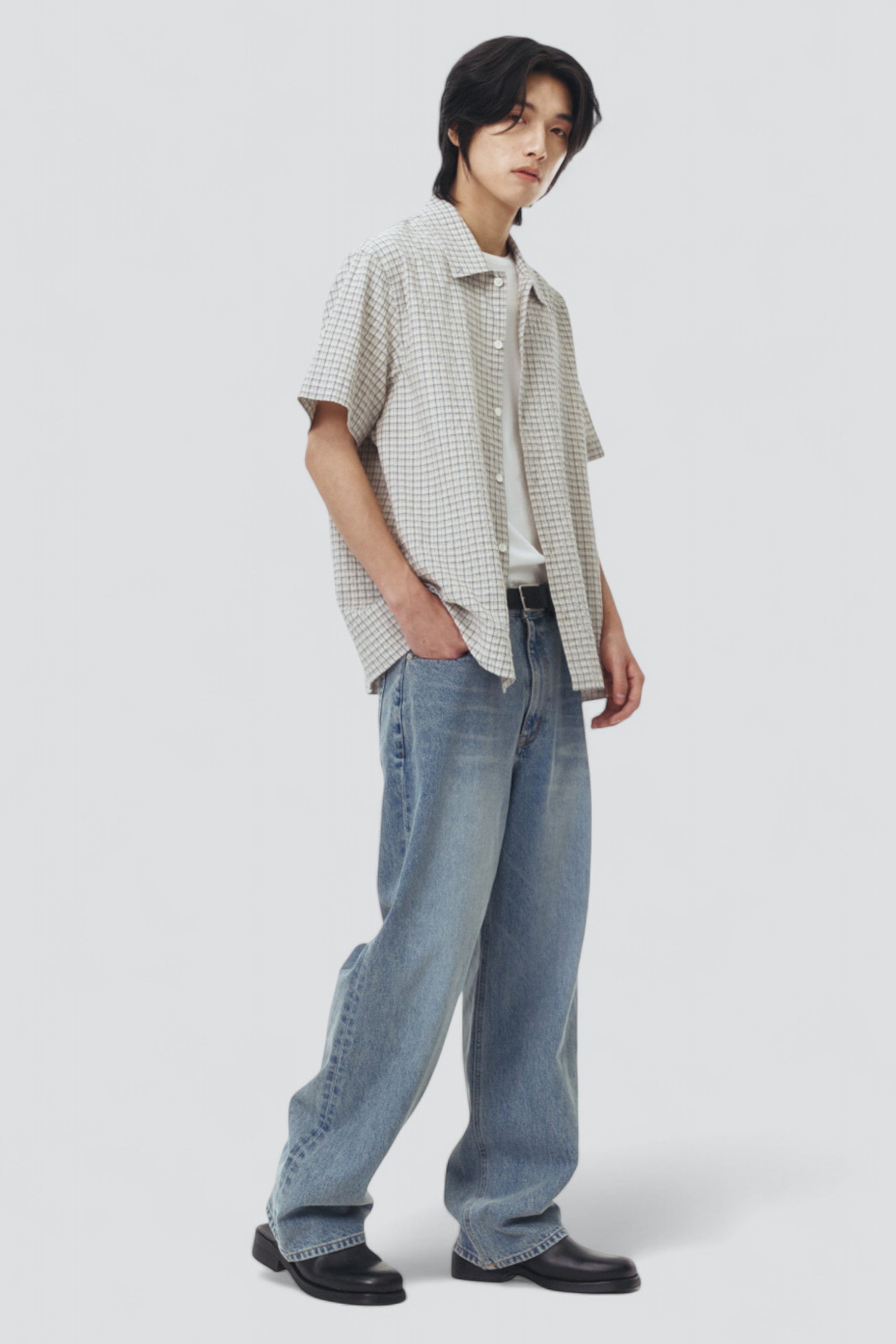 Light Blue Wide Leg Baggy Jean