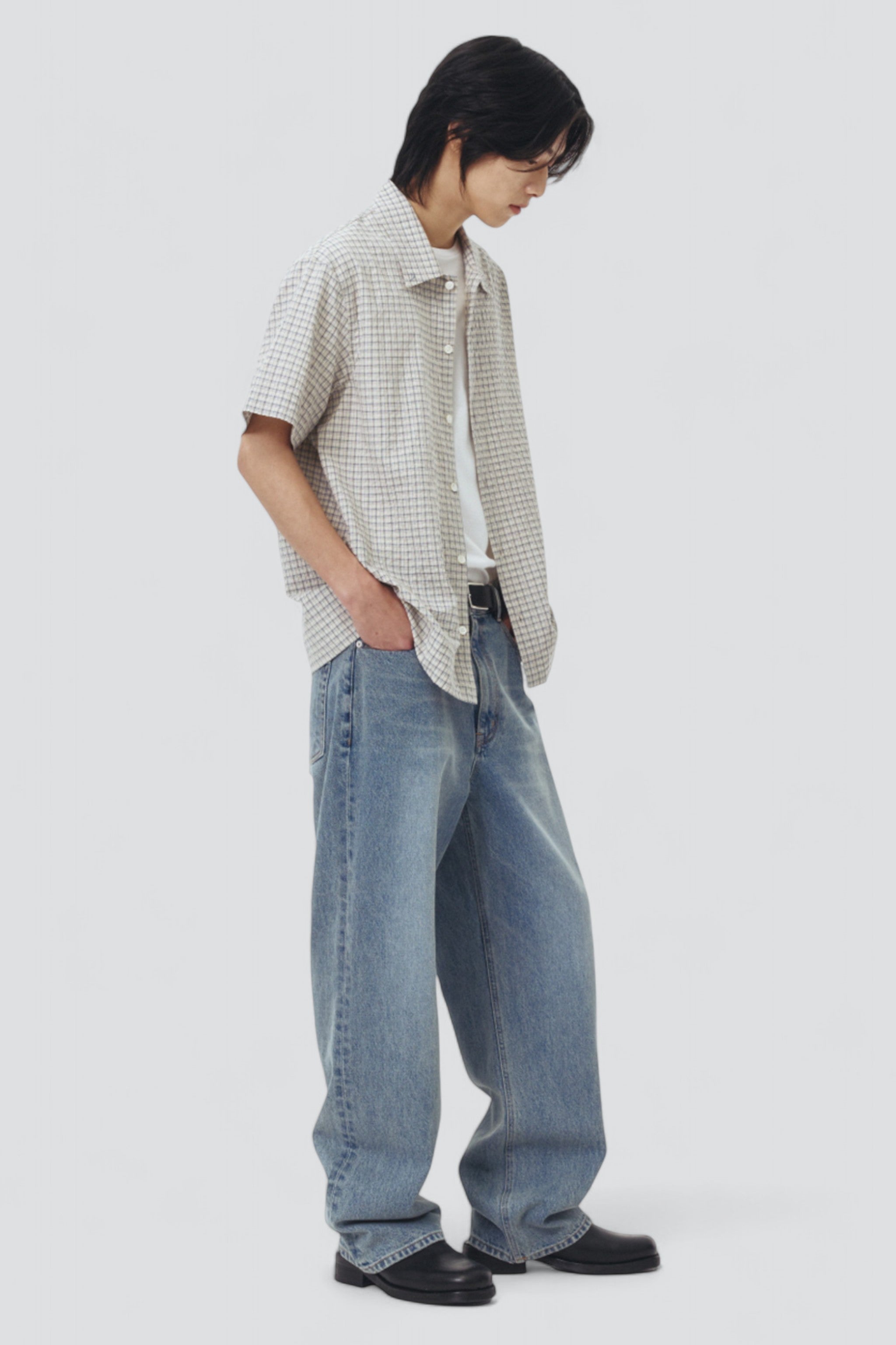 Light Blue Wide Leg Baggy Jean