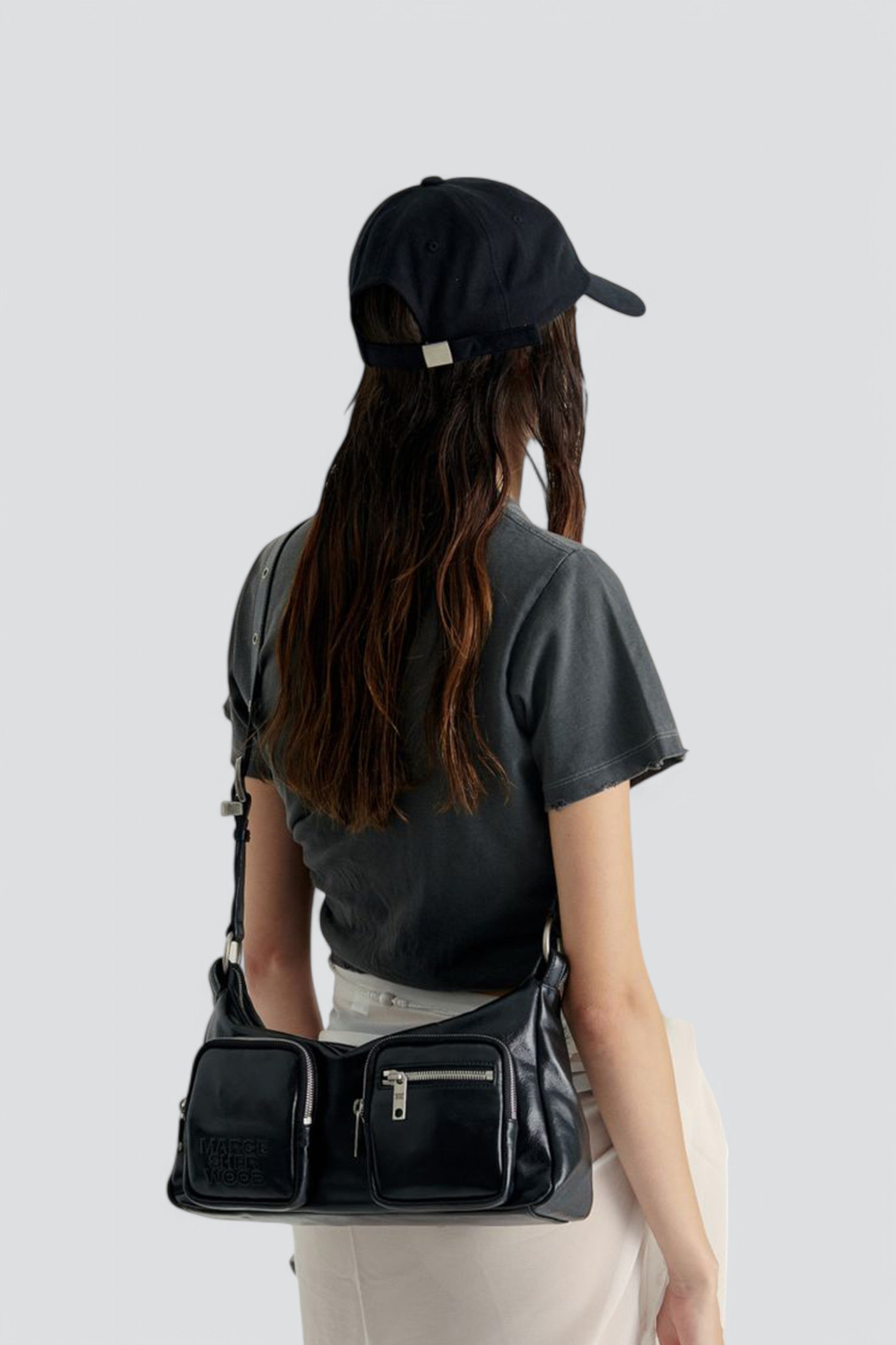 Black Pull Up Crinkle Outpocket Hobo