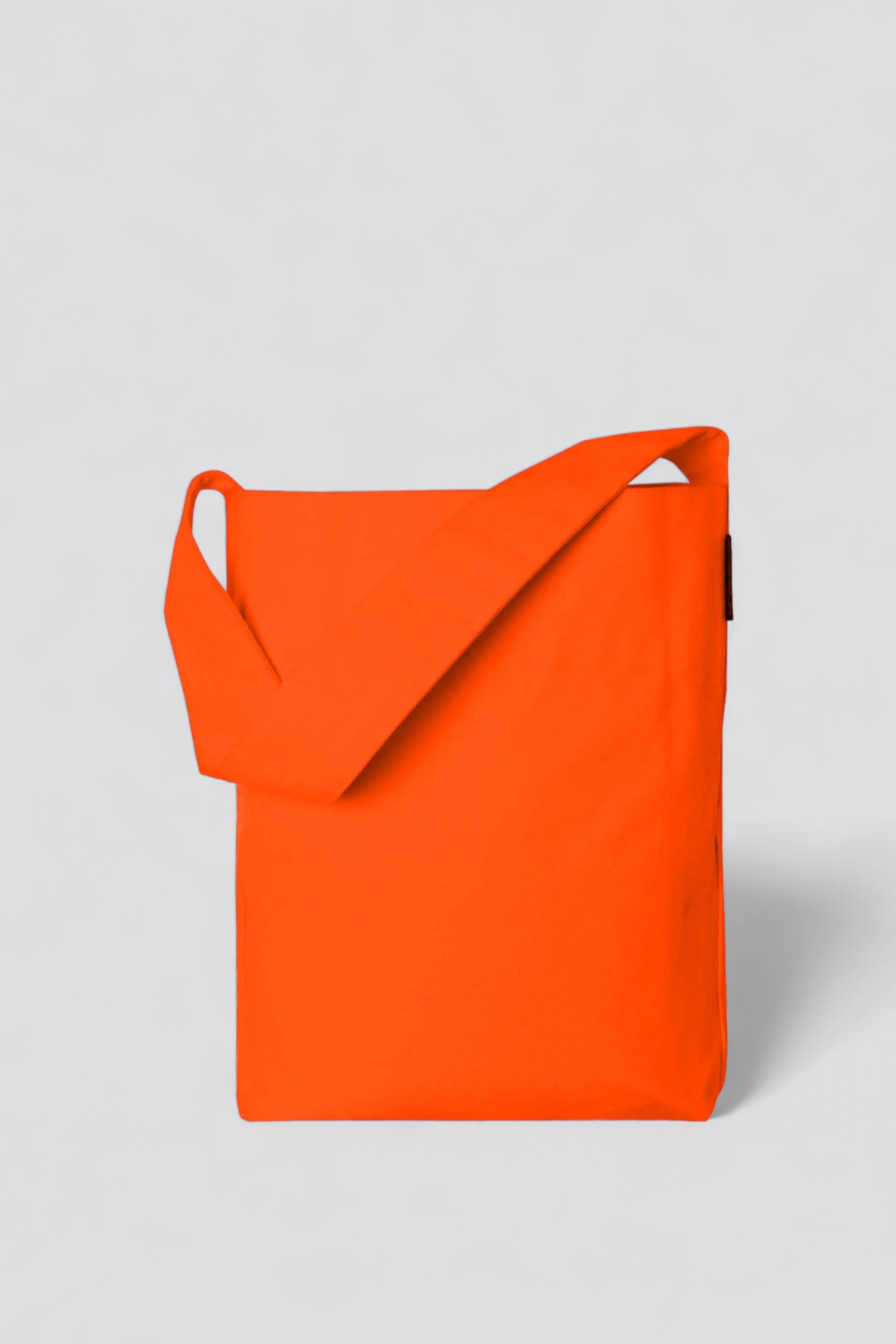 Orange Water Repellant Cotton Midi Bucket Tote