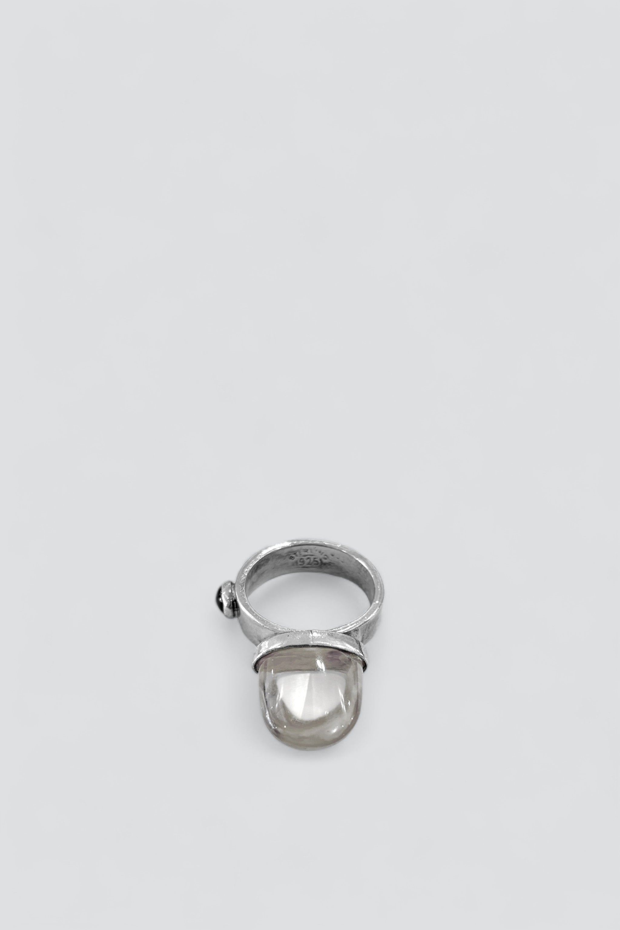 Sterling Silver Quartz Tourmaline Cone Ring