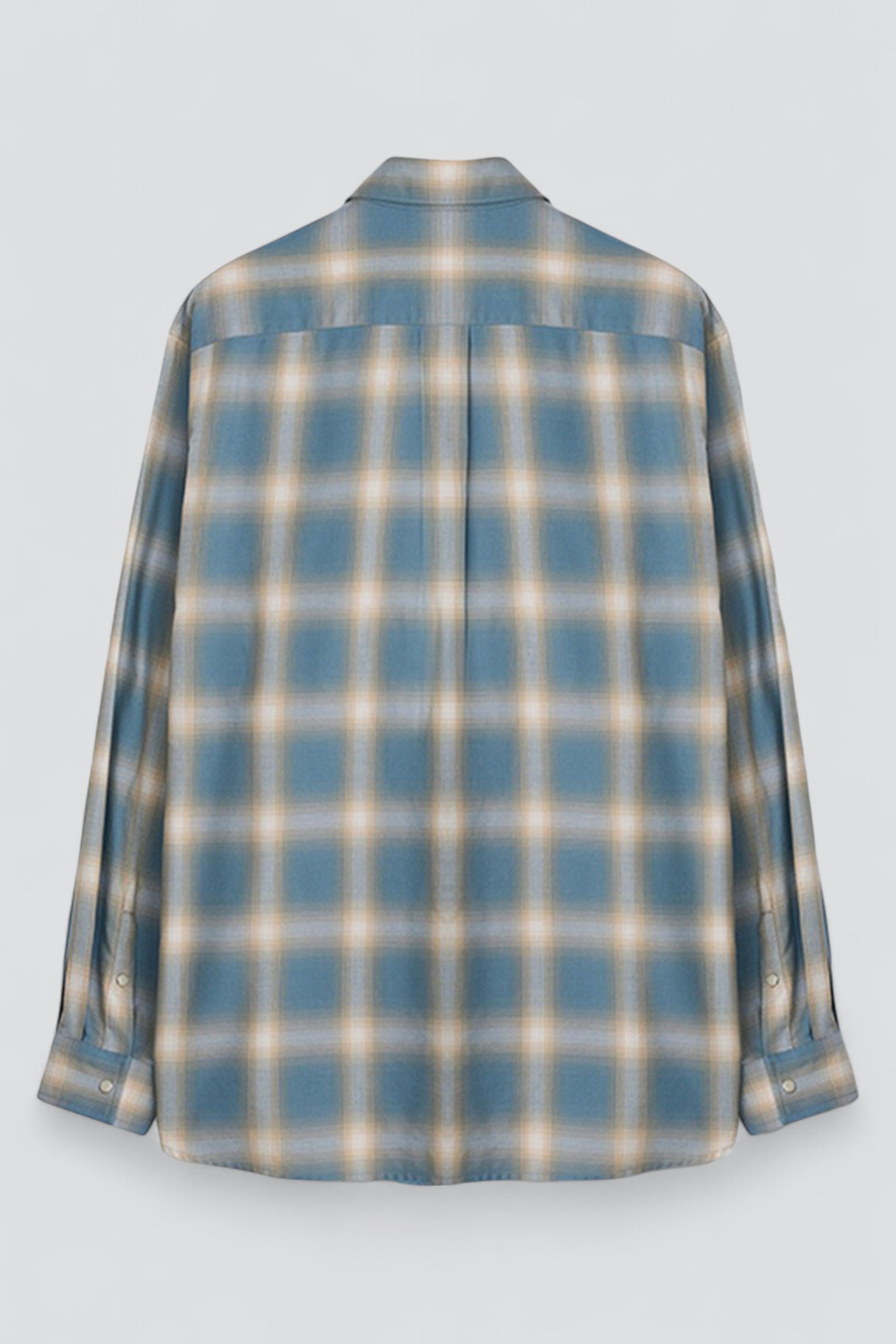 Sky Blue Checked Cotton Modal Western Shirt