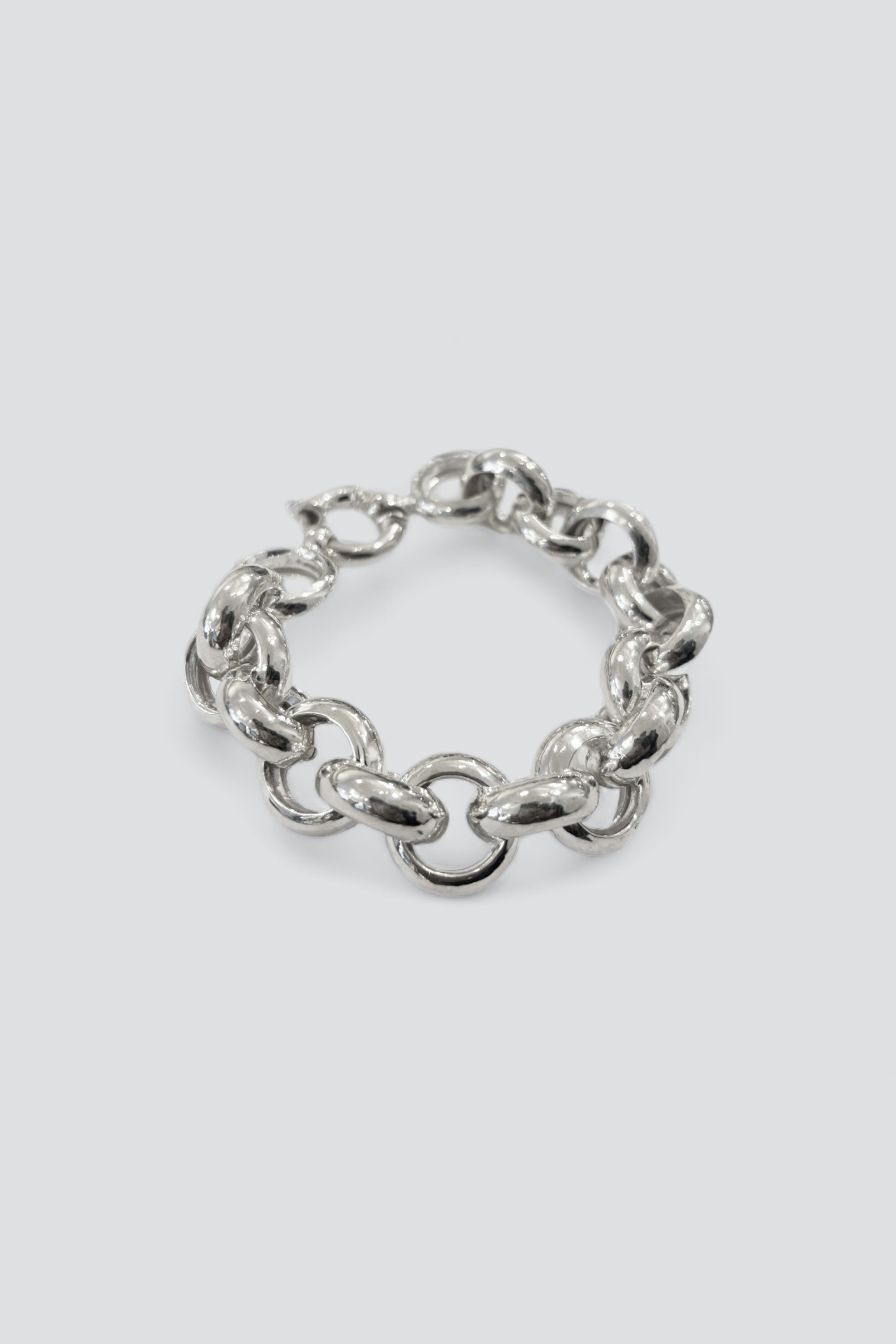 Sterling Chunky Hollow Link Bracelet