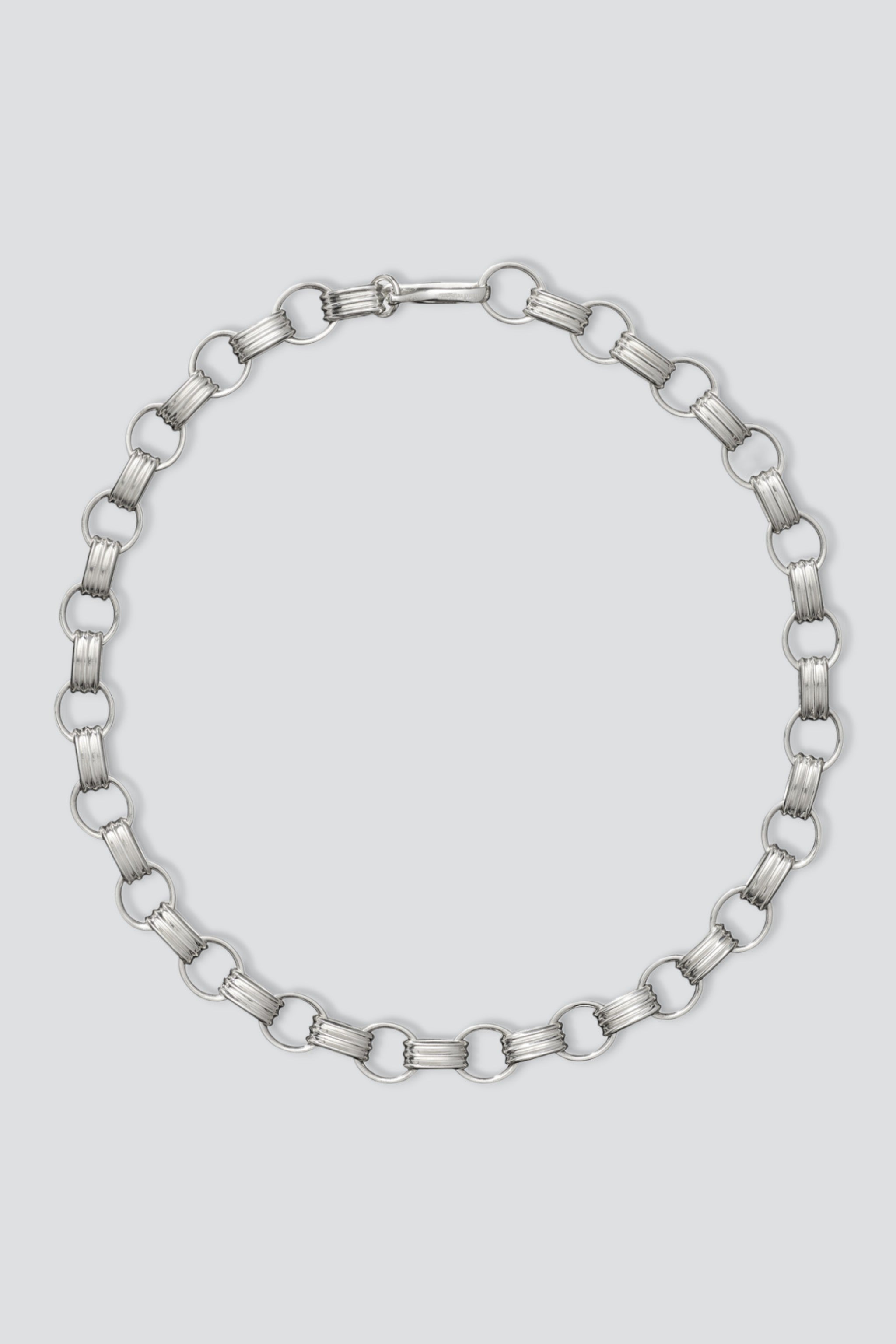 Sterling Silver 3 Ridge Necklace