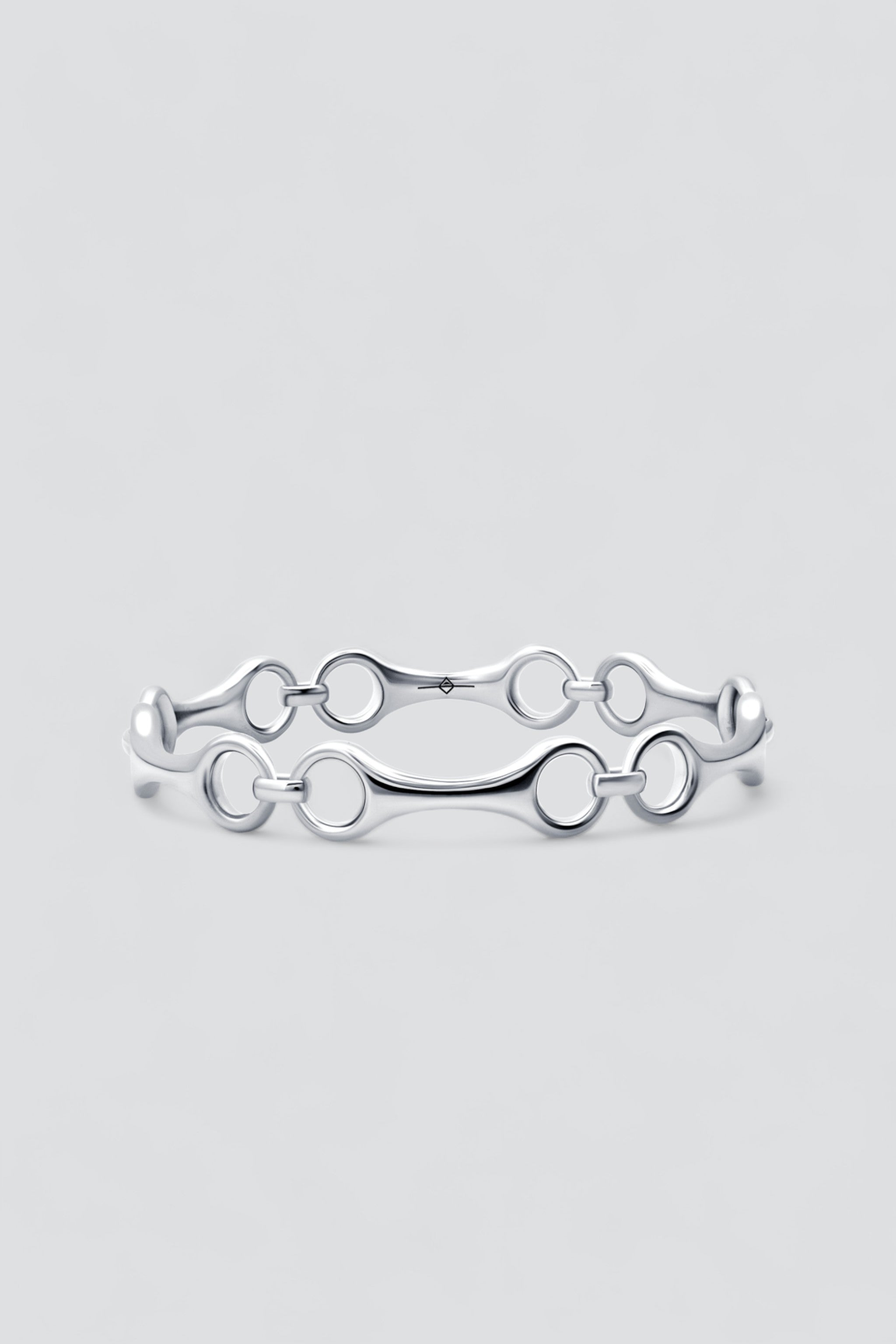 Sterling Silver 6 Link Double Beam Bangle