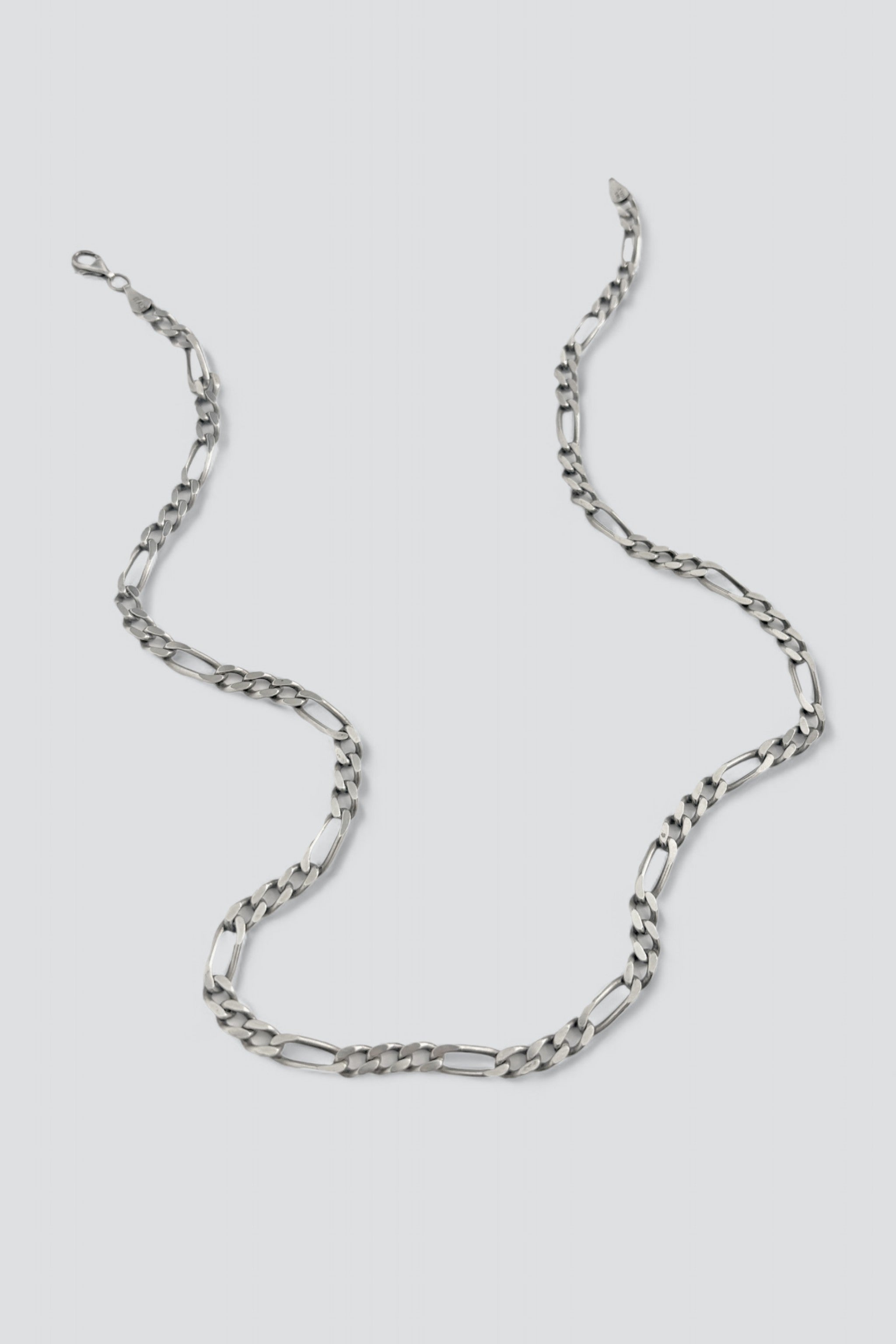 Sterling Silver Figaro Link Necklace