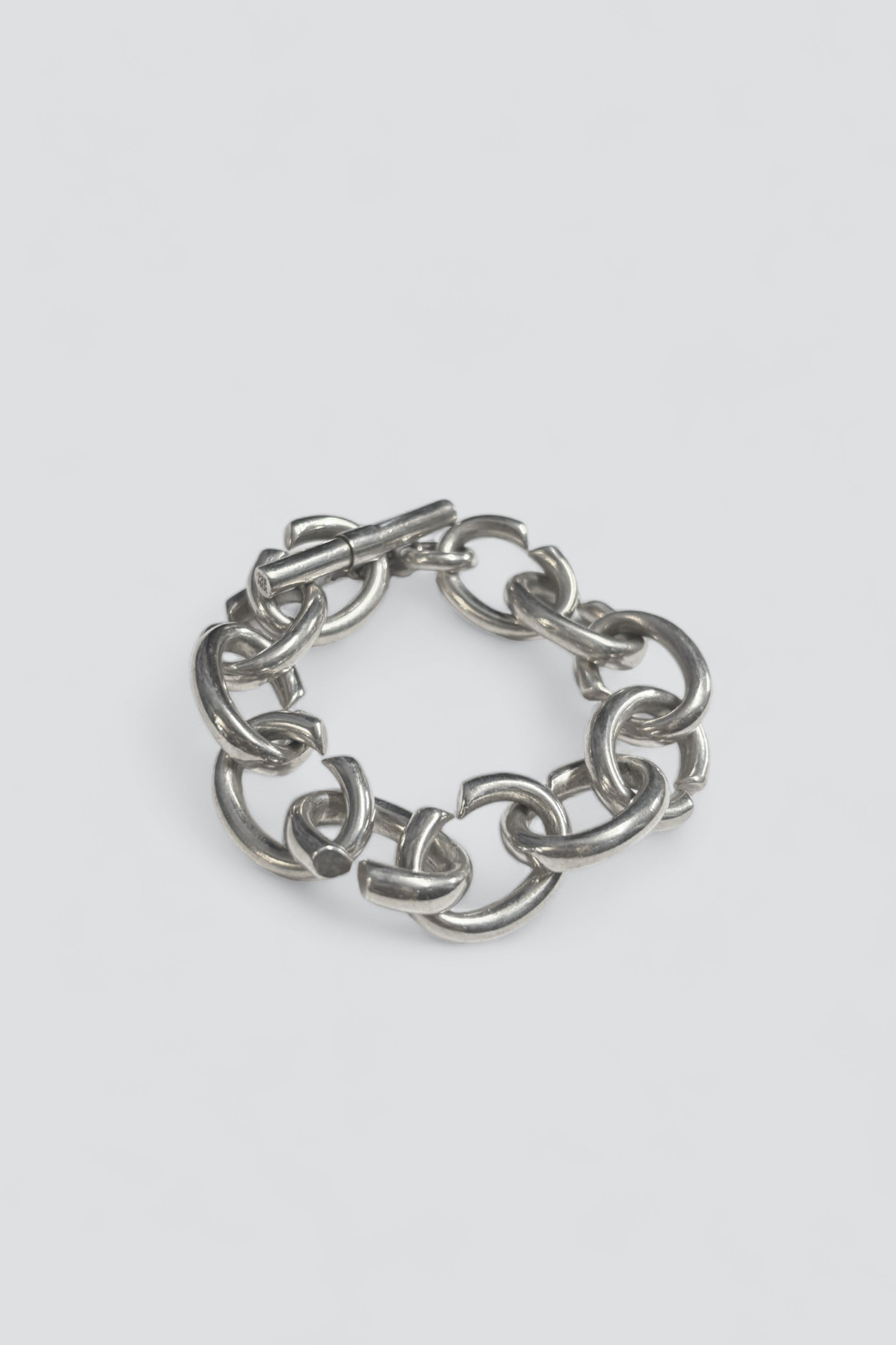 Sterling Silver Large Circle Link Bracelet