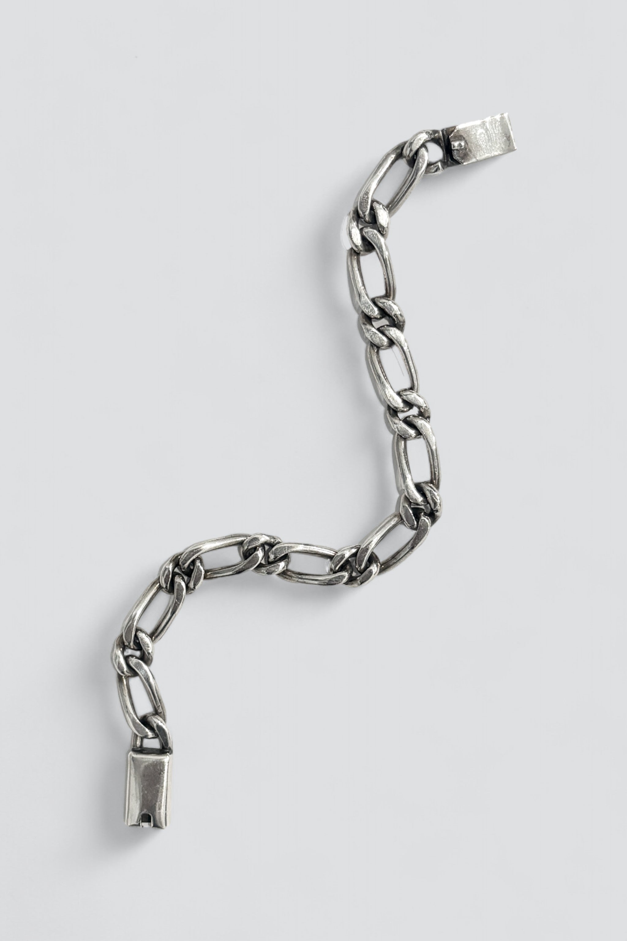 Sterling Silver Open Link Figaro Chain Bracelet