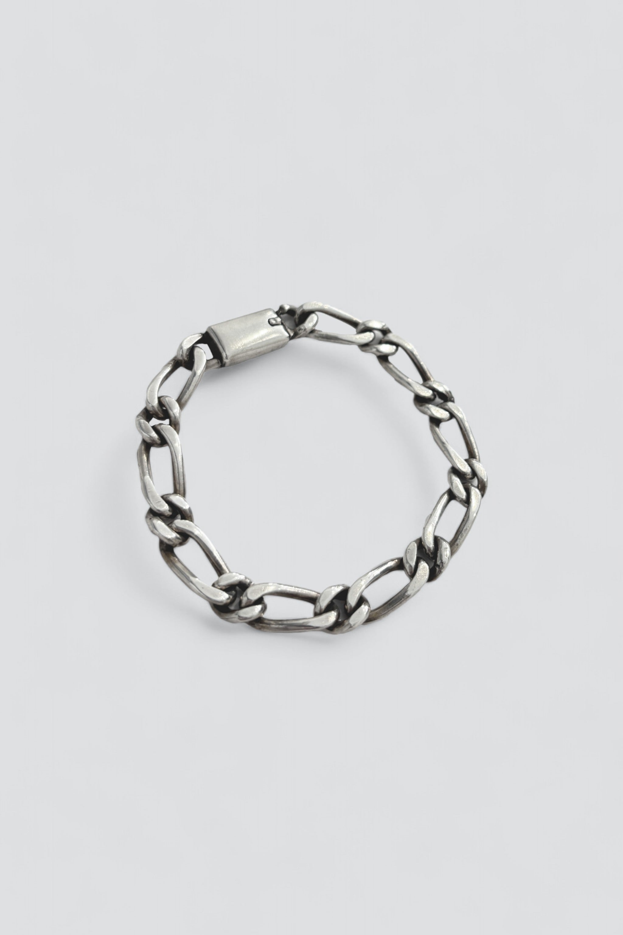 Sterling Silver Open Link Figaro Chain Bracelet