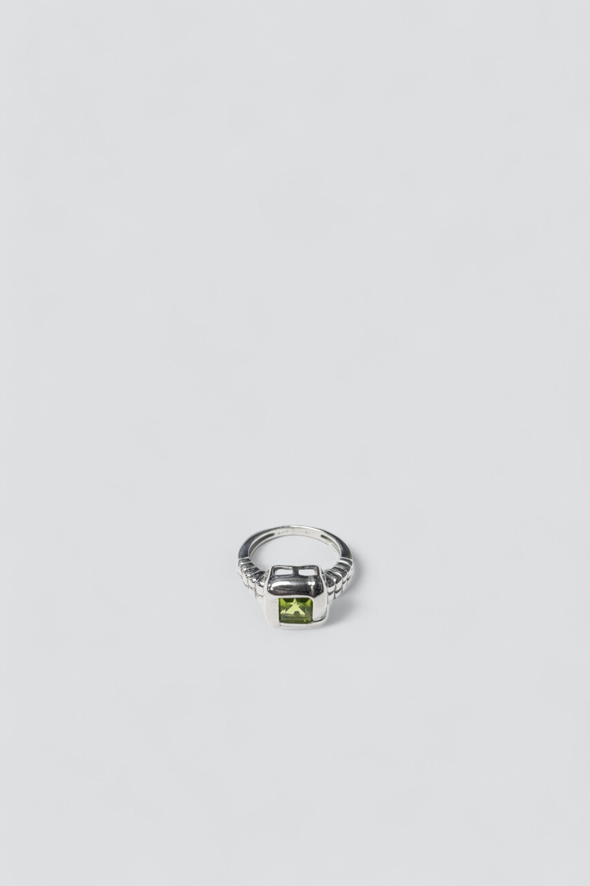 Sterling Silver Square Peridot Ring