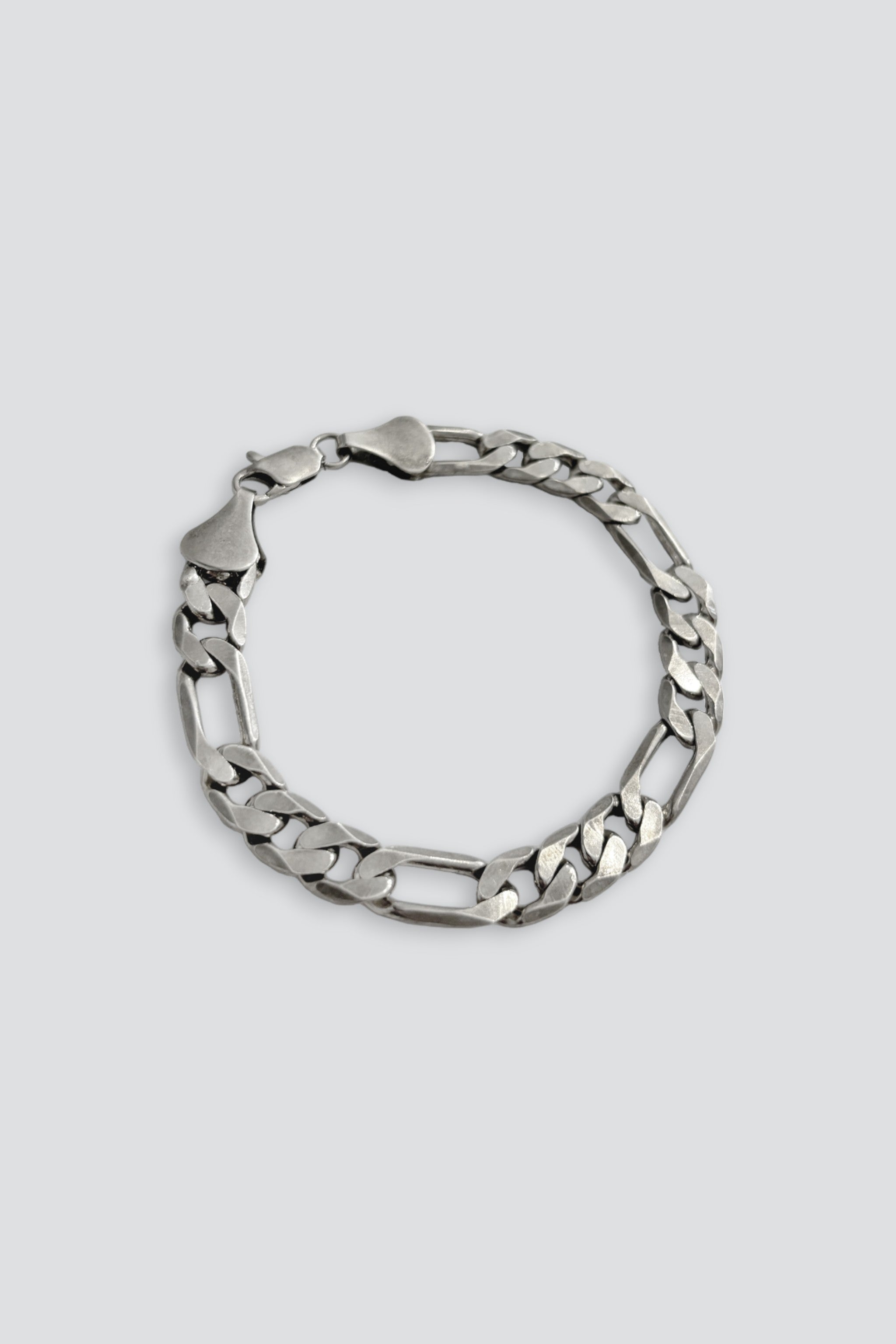 Sterling Silver Wide Figaro Bracelet