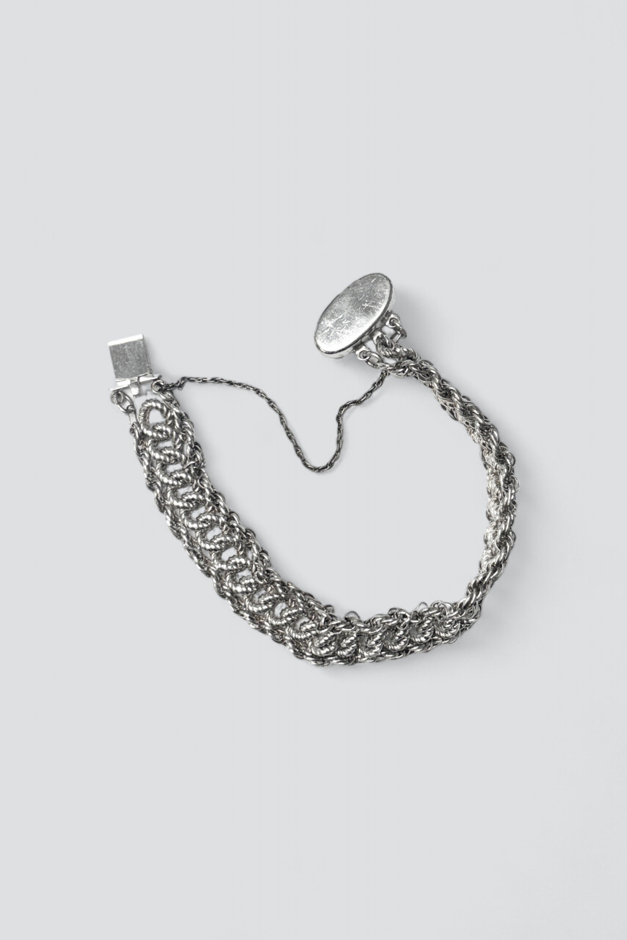 Sterling Silver Wide Rope Chain Bracelet