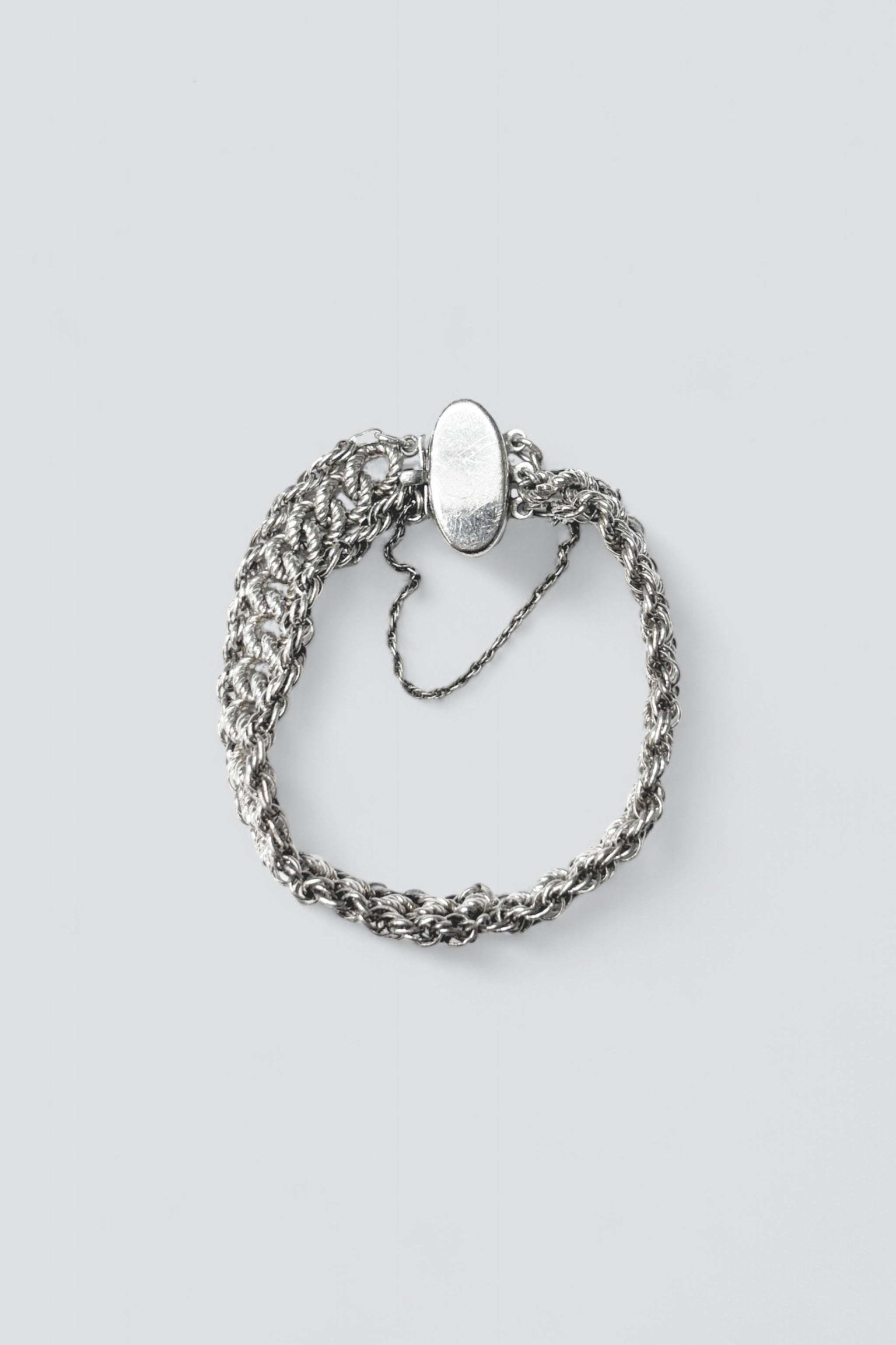 Sterling Silver Wide Rope Chain Bracelet