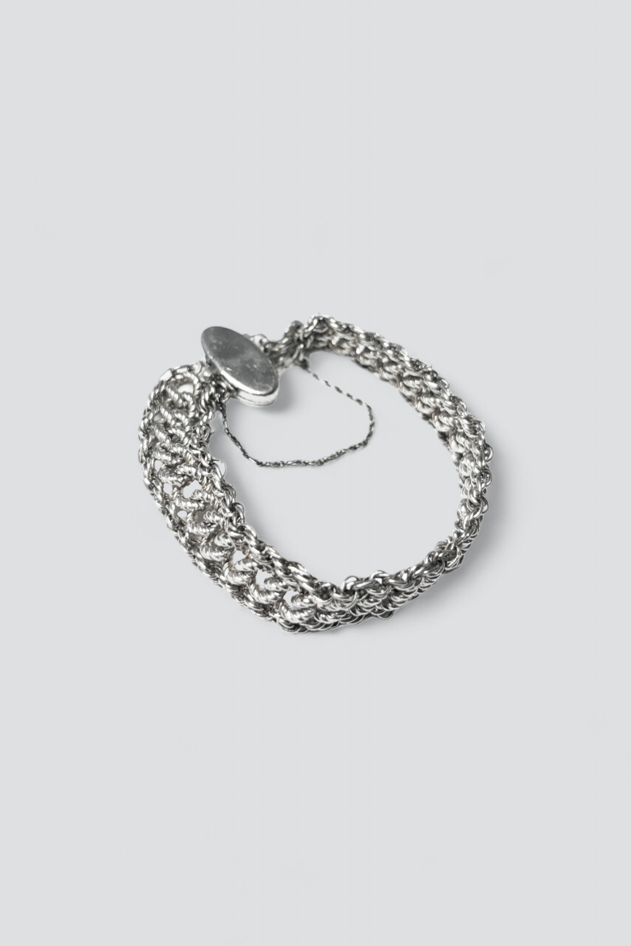 Sterling Silver Wide Rope Chain Bracelet