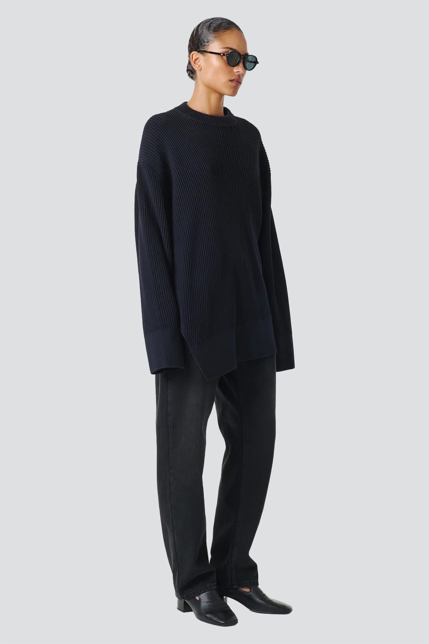 Darkest Navy Verda Asymmetric Knit