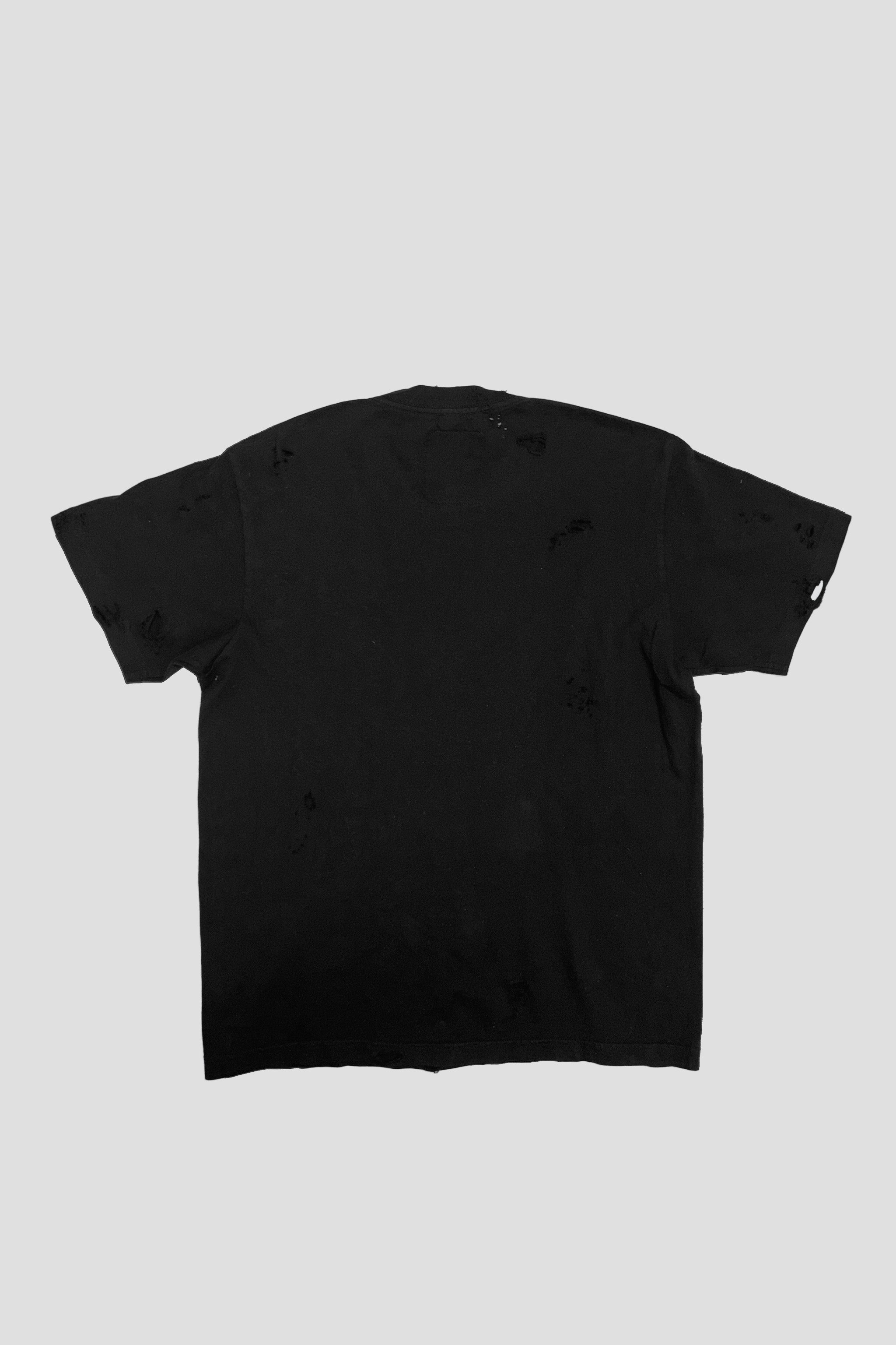 Distressed Black T Shirt