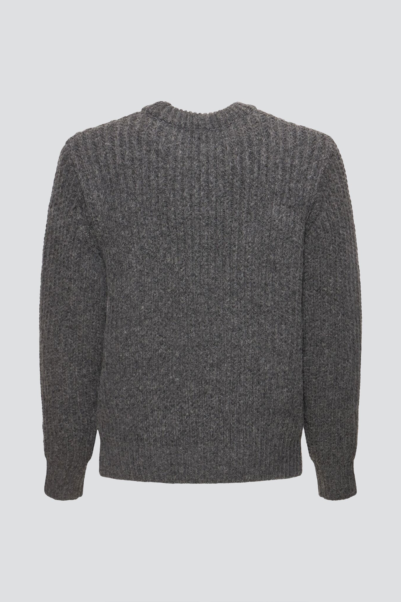 Unisex Dark Melange Grey Intarsia Sweater