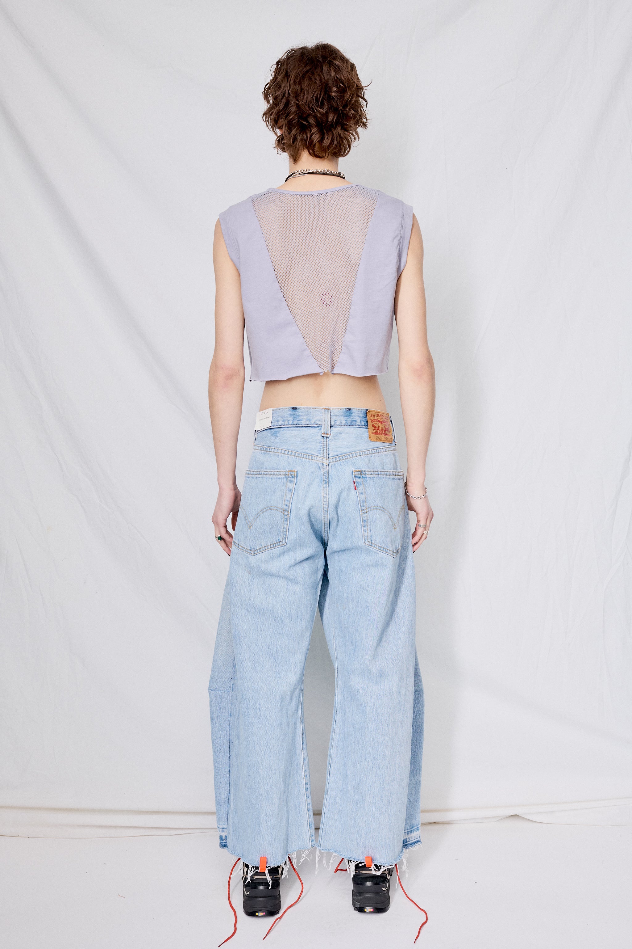 Lilac Jersey Panel Crop Top