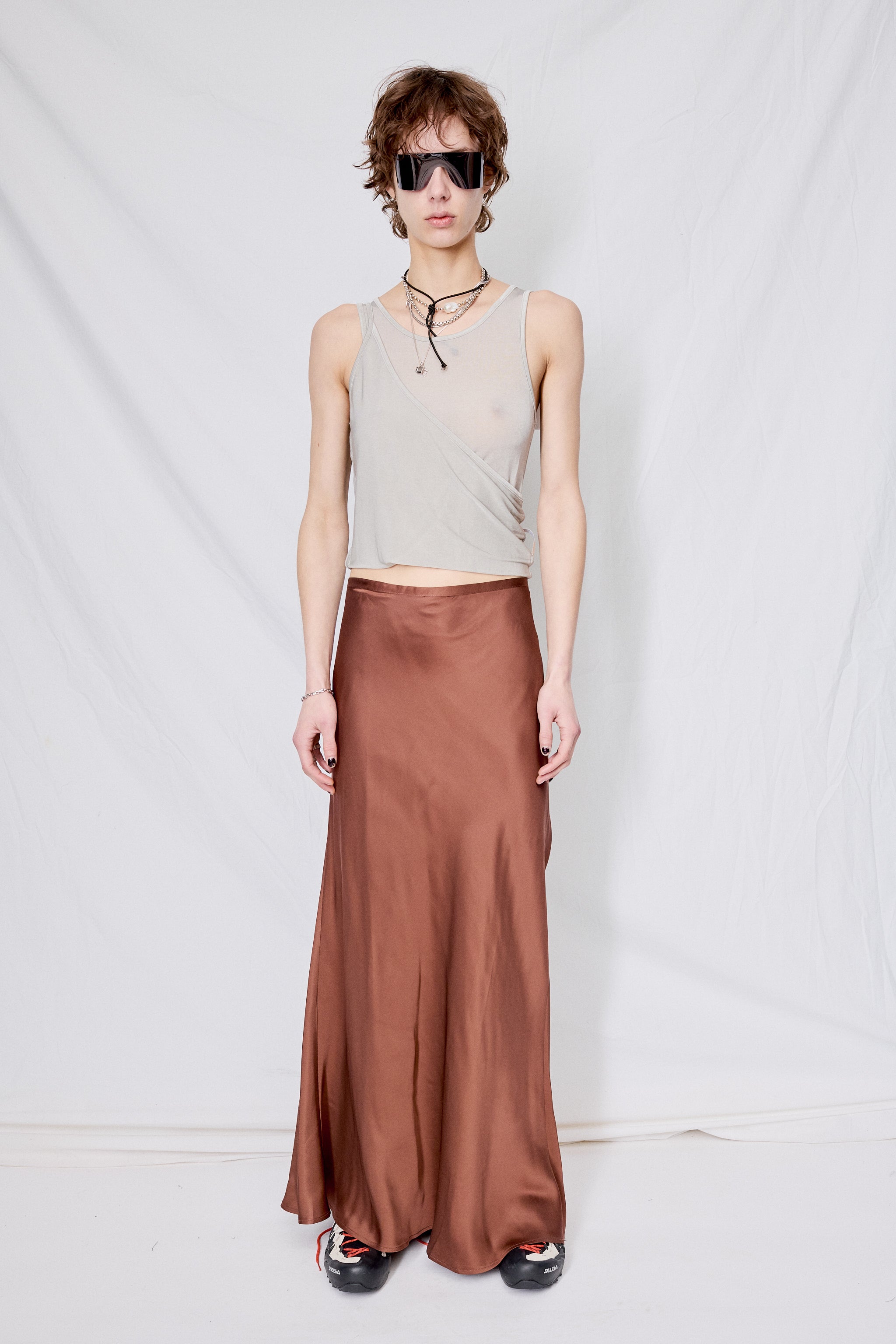 Dark Brown Dydine Fitted Skirt - Baserange | Assembly New York