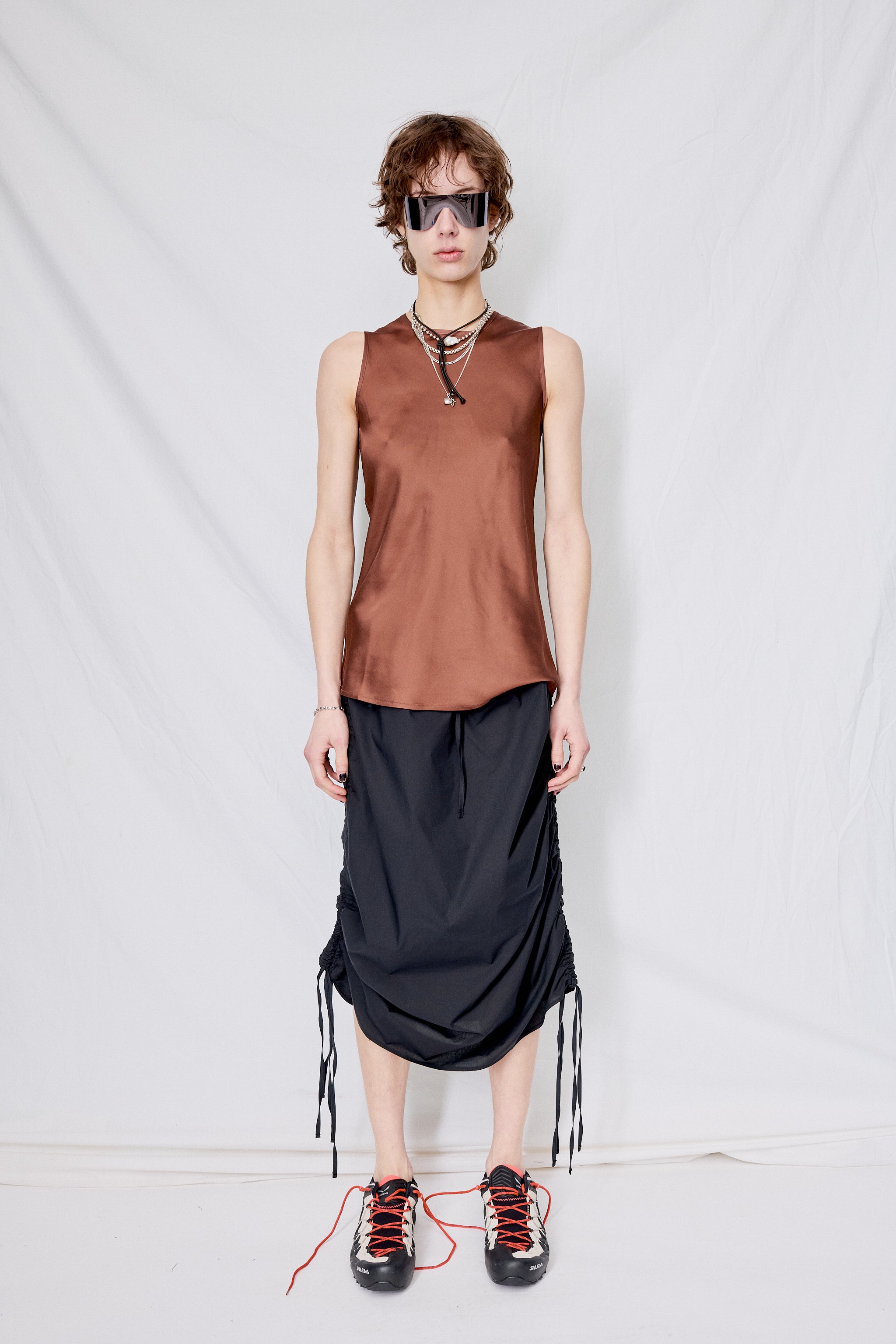 Black Pictorial Strap Skirt - Baserange | Assembly New York