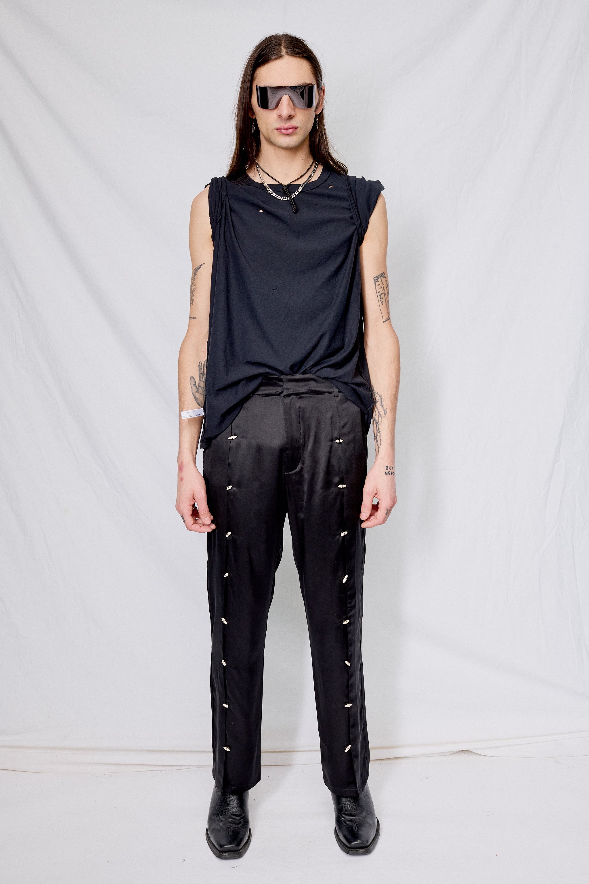 Black Montadito Silk Pants