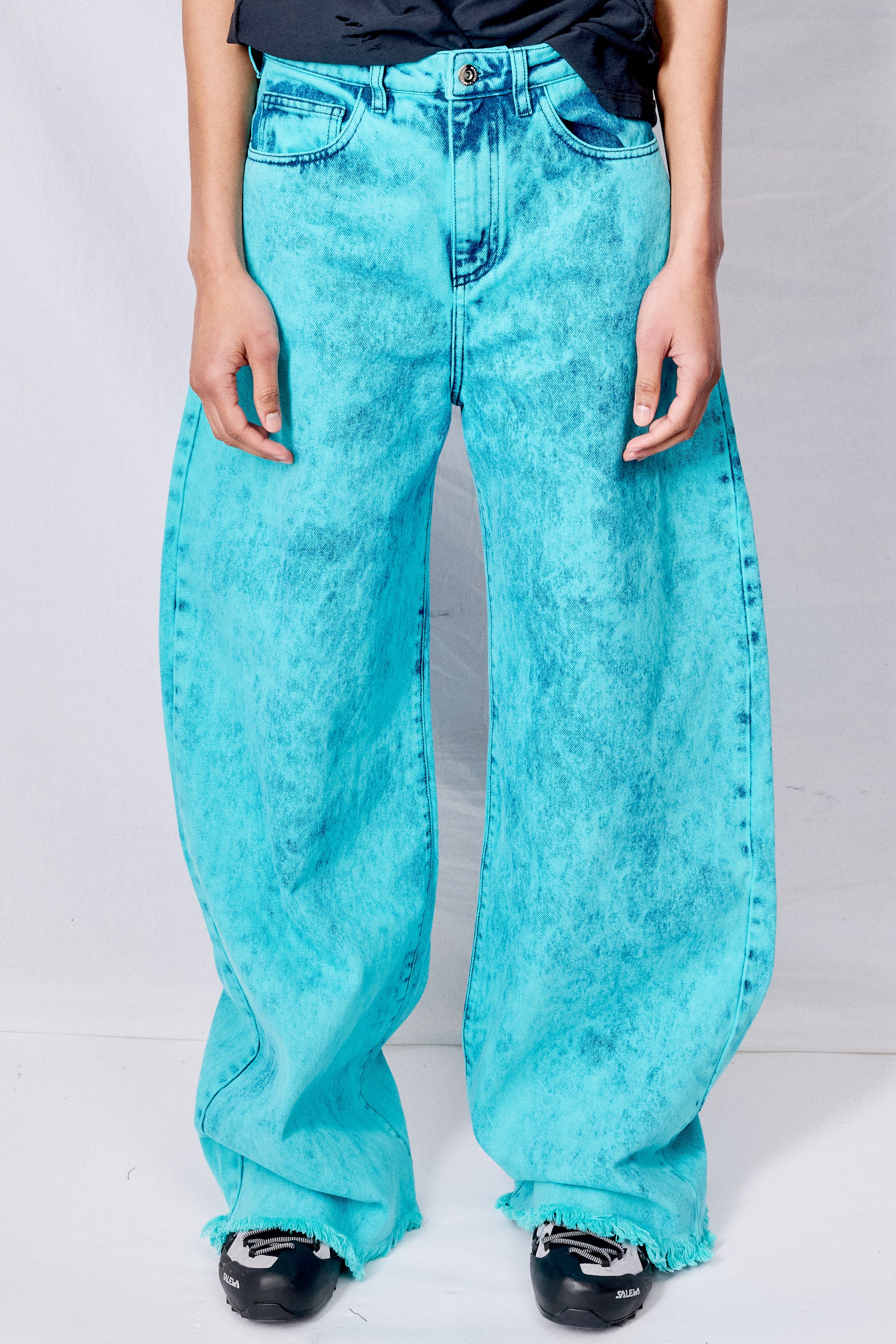 Turquoise Denim Boyfriend Jeans - Marques Almeida | Assembly New York