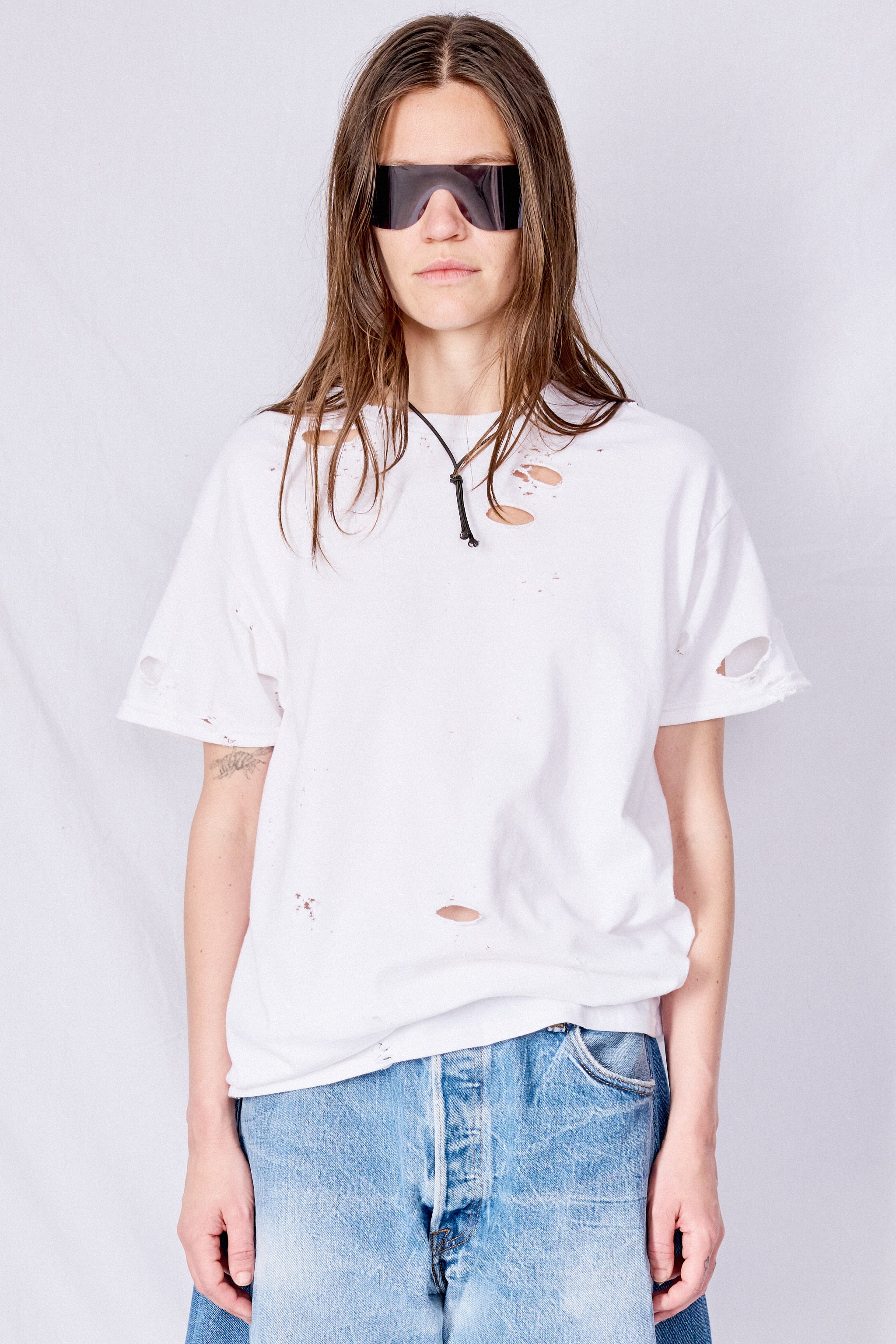 Distressed White T-Shirt